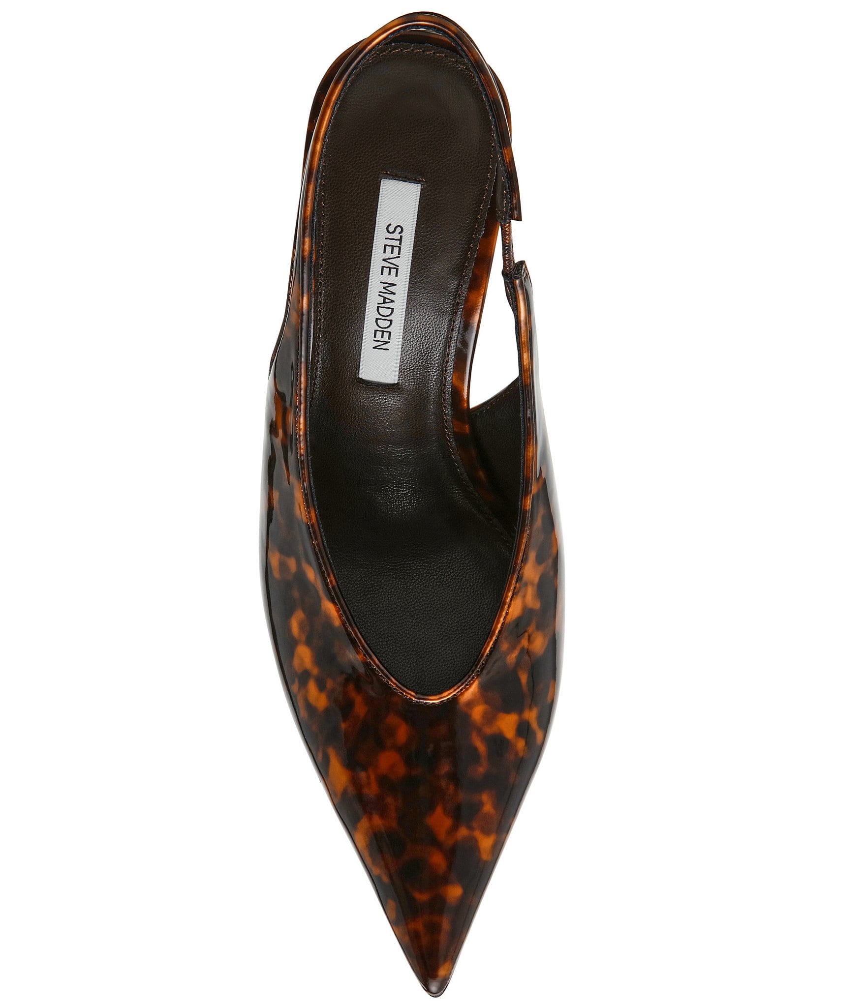 Steve Madden Andromeda Patent Tortoise Print High Vamp Slingback Pumps