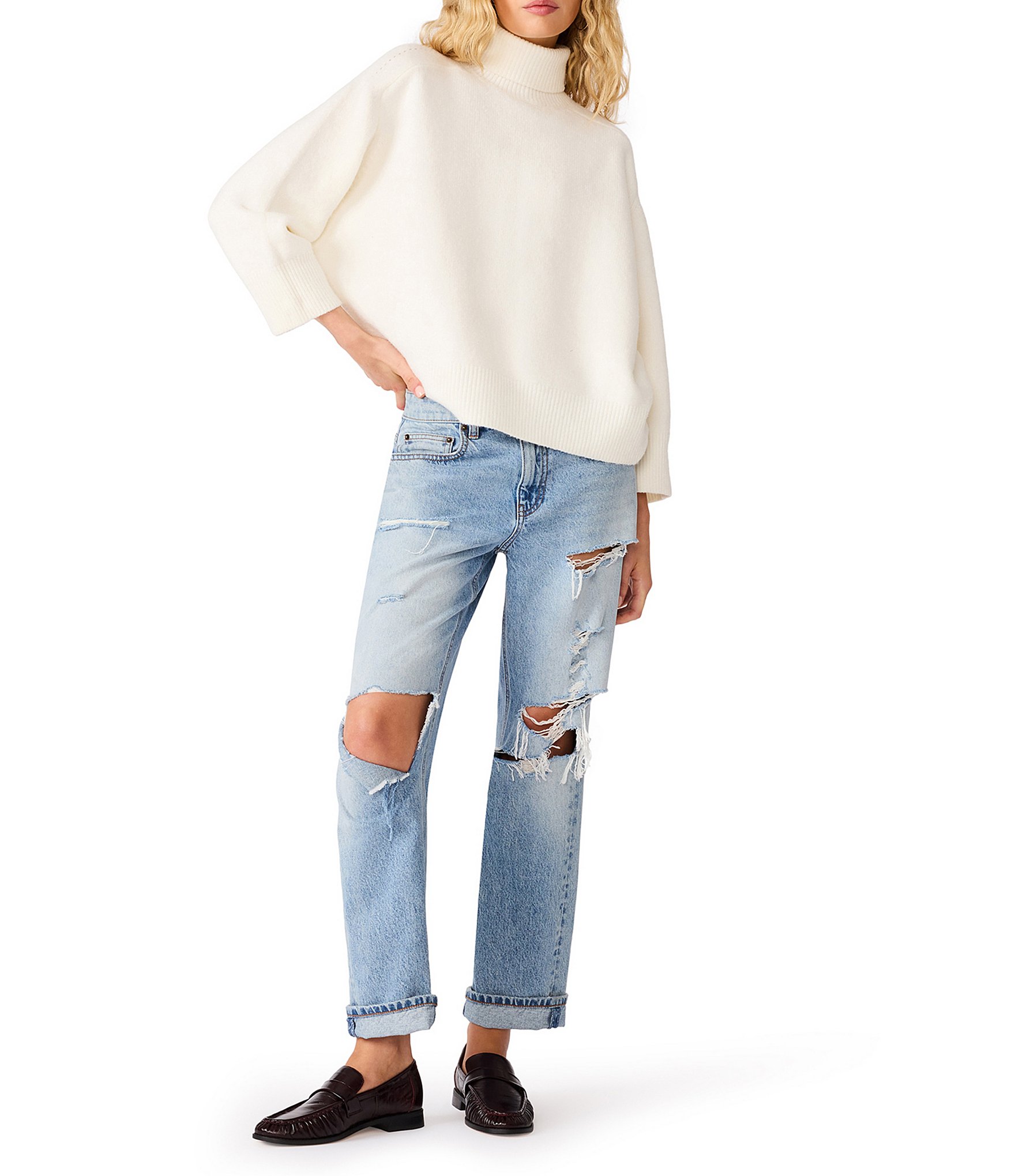 Steve Madden Arlette Funnel Neck Long Sleeve Sweater
