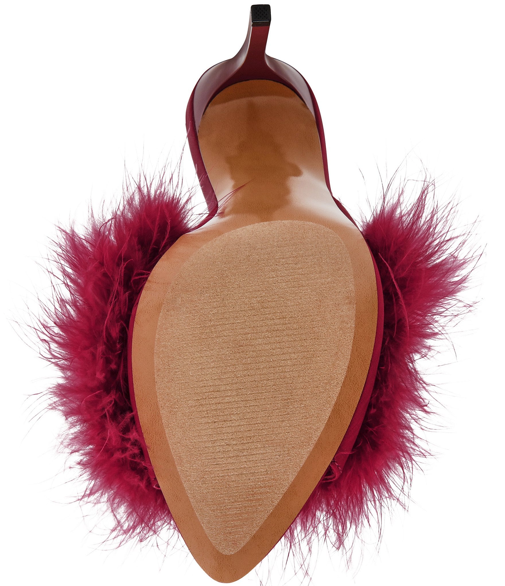 Steve Madden Ashbey Faux Feather Stiletto Dress Slide Sandals