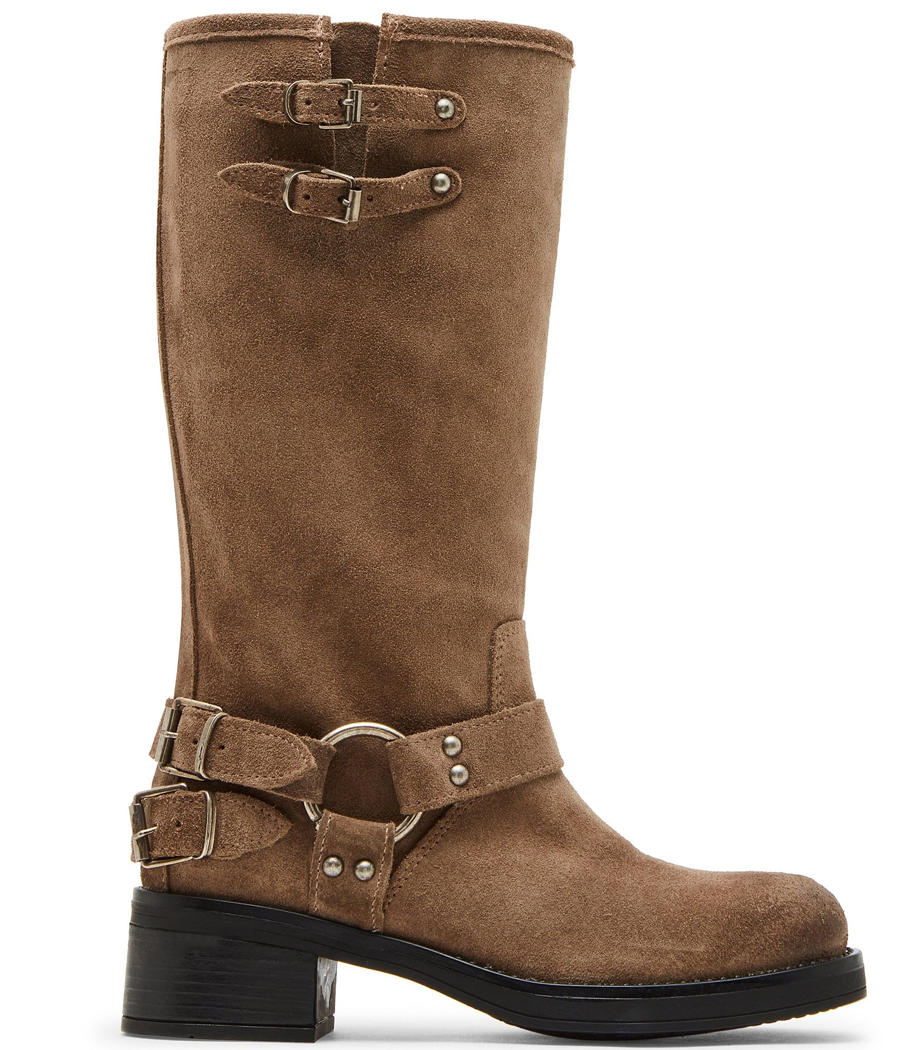 Steve Madden Astor Suede Moto Engineer Boots