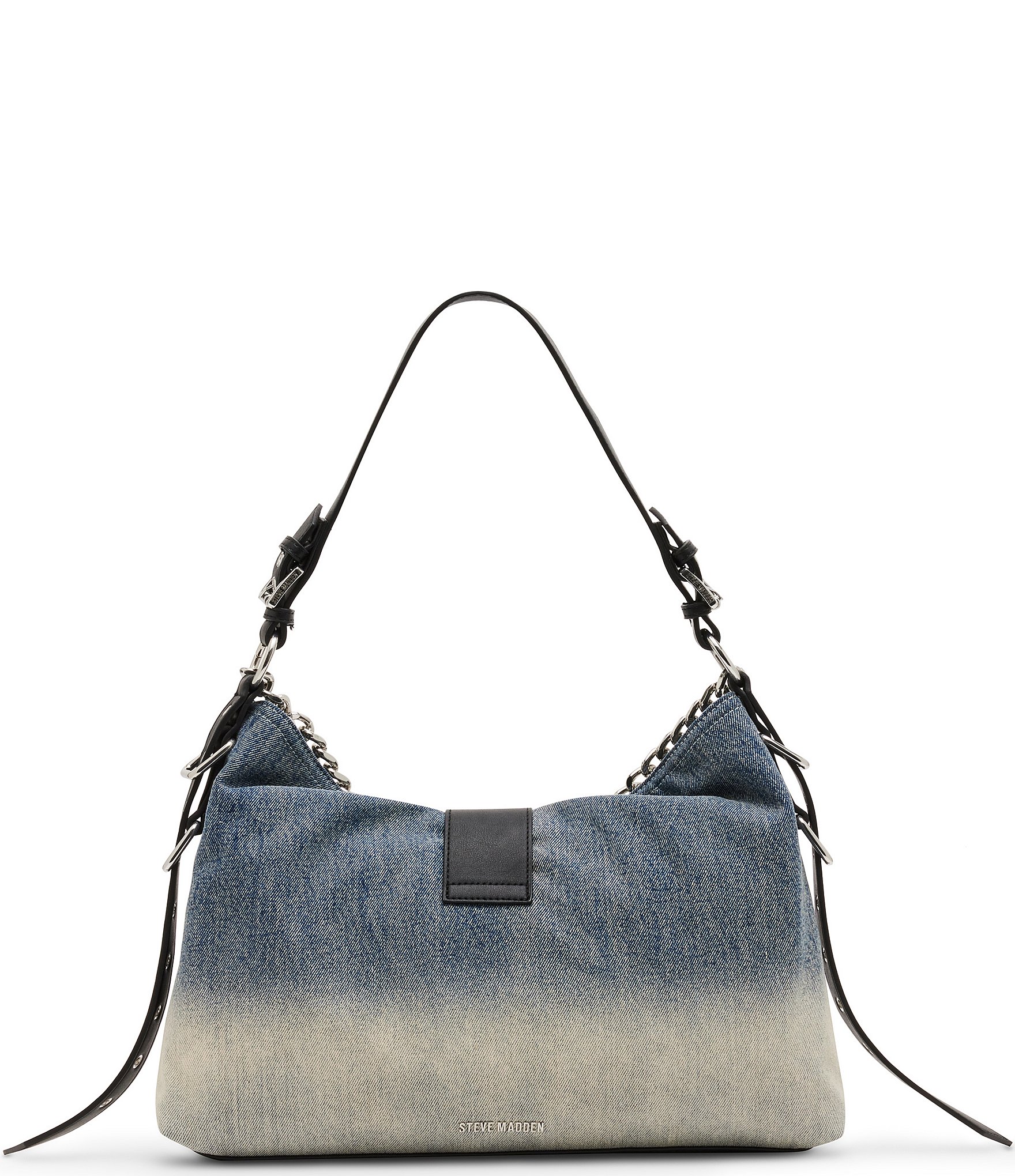 Steve Madden Balyssa Chain Charm Buckled Slouchy Hobo Bag