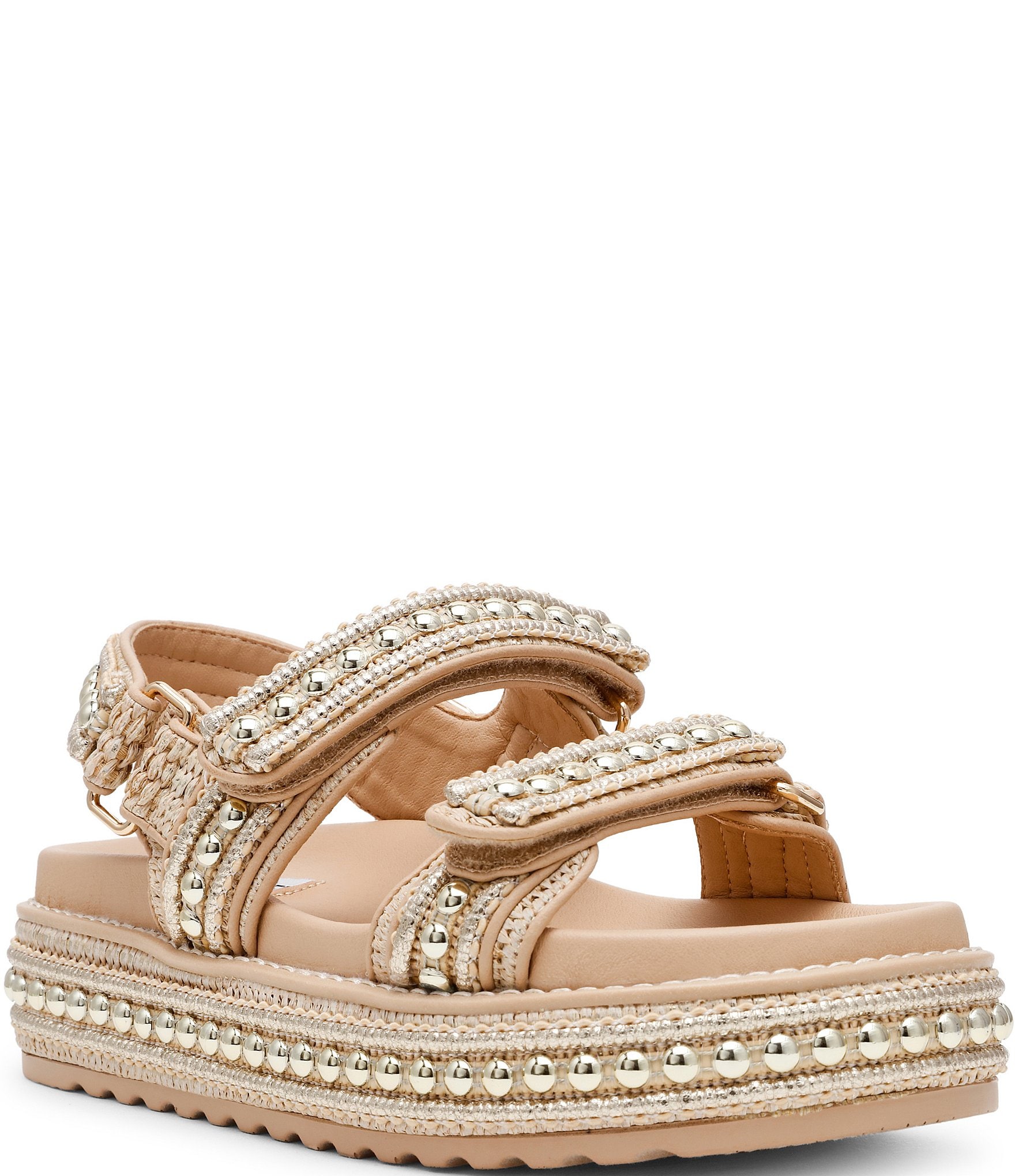 SteveMadden Bigmona ラフィア厚底サンダル プラットフォーム4cm SteveMadden Bigmona ラフィア厚底サンダル プラットフォーム4cm