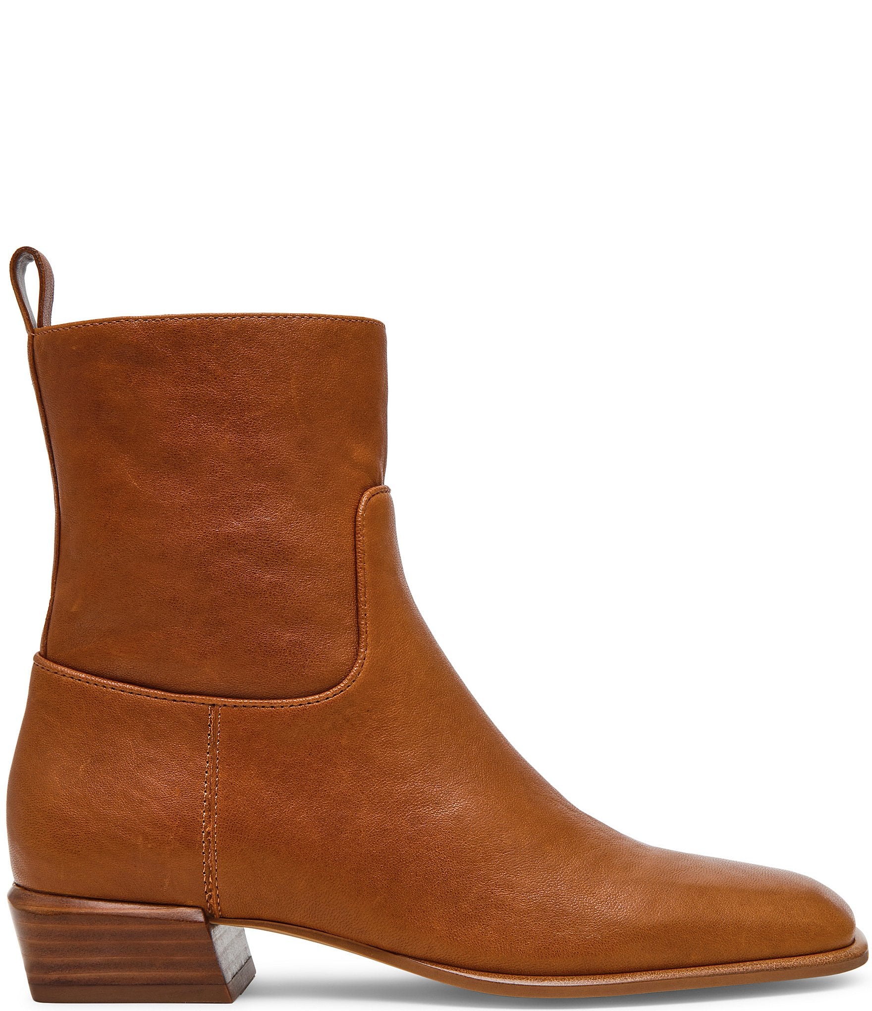 Steve Madden Birdette Leather Square Toe Ankle Booties