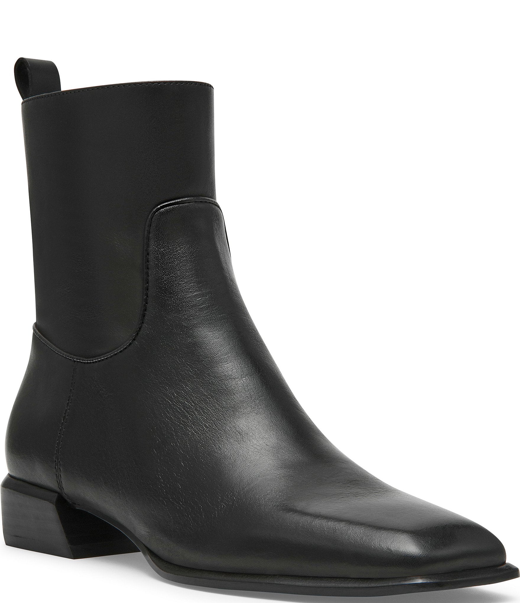 Steve Madden Birdette Leather Square Toe Ankle Booties