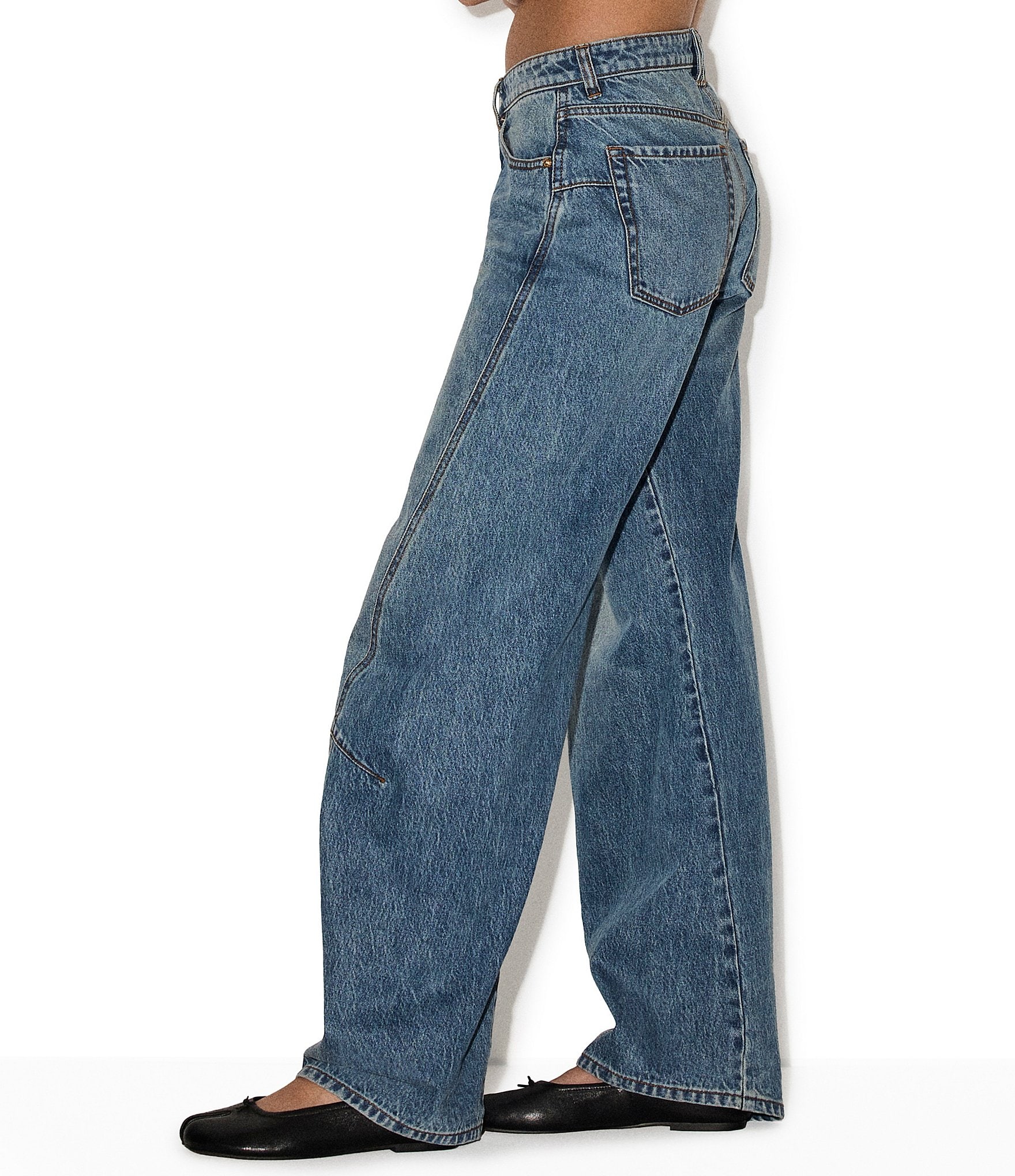 Steve Madden Bleecker Low Rise Slim Barrel Leg Denim Jeans