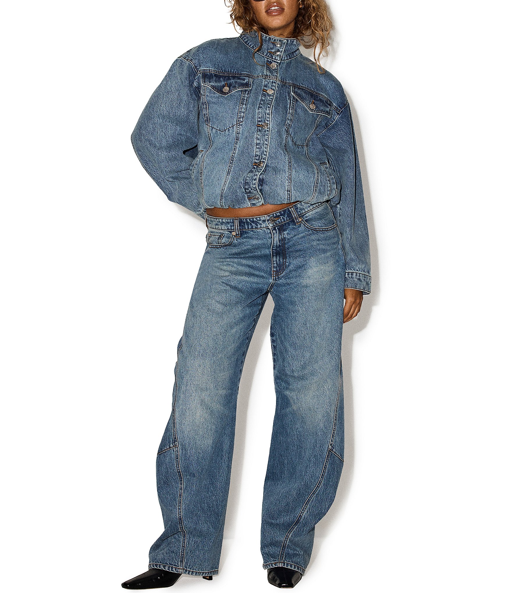 Steve Madden Bleecker Low Rise Slim Barrel Leg Denim Jeans