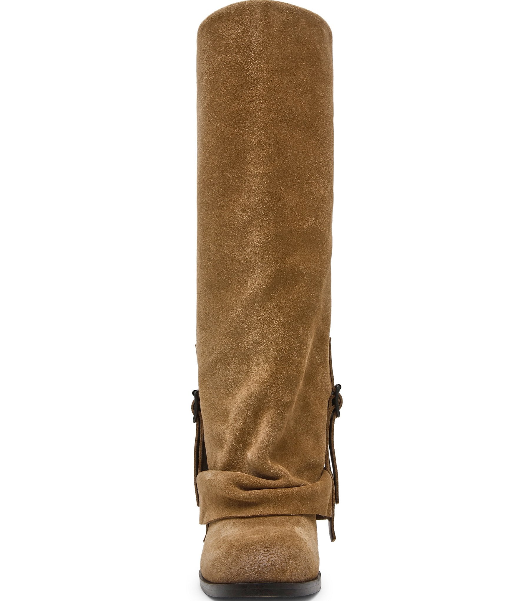 Steve Madden Bozeman Suede Cuffed Buckle Tall Boots