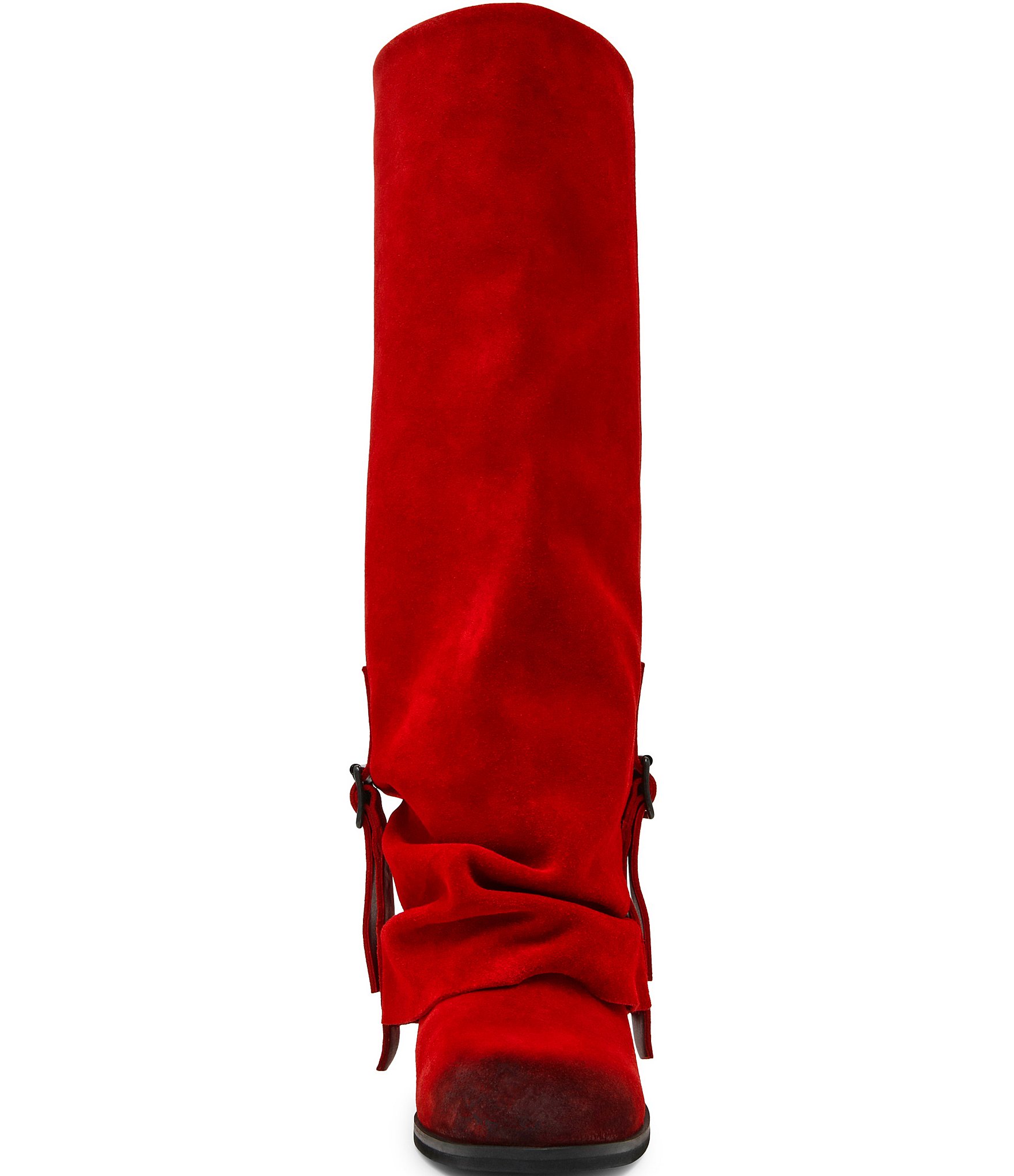 Steve Madden Bozeman Suede Cuffed Buckle Tall Boots