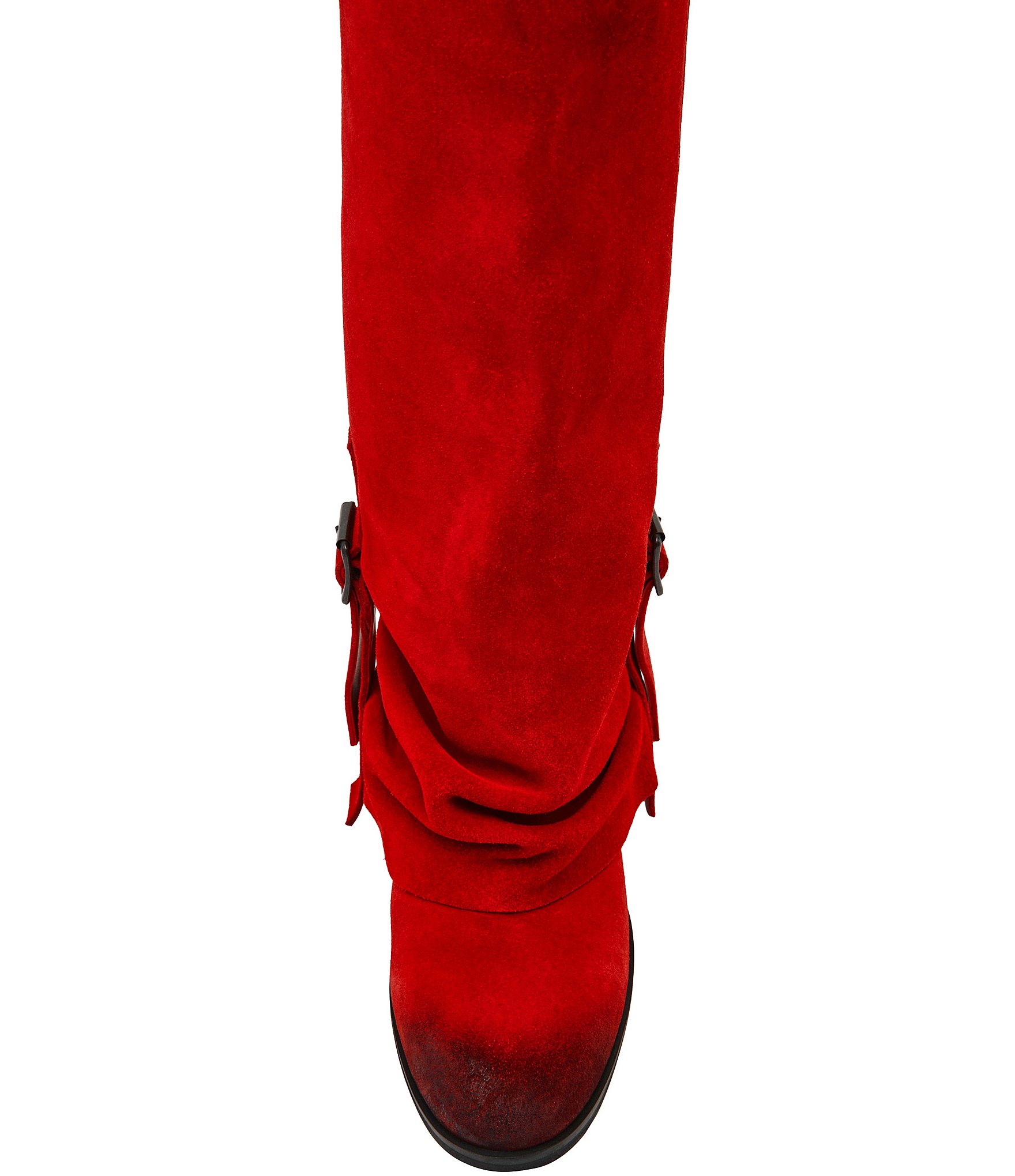 Steve Madden Bozeman Suede Cuffed Buckle Tall Boots