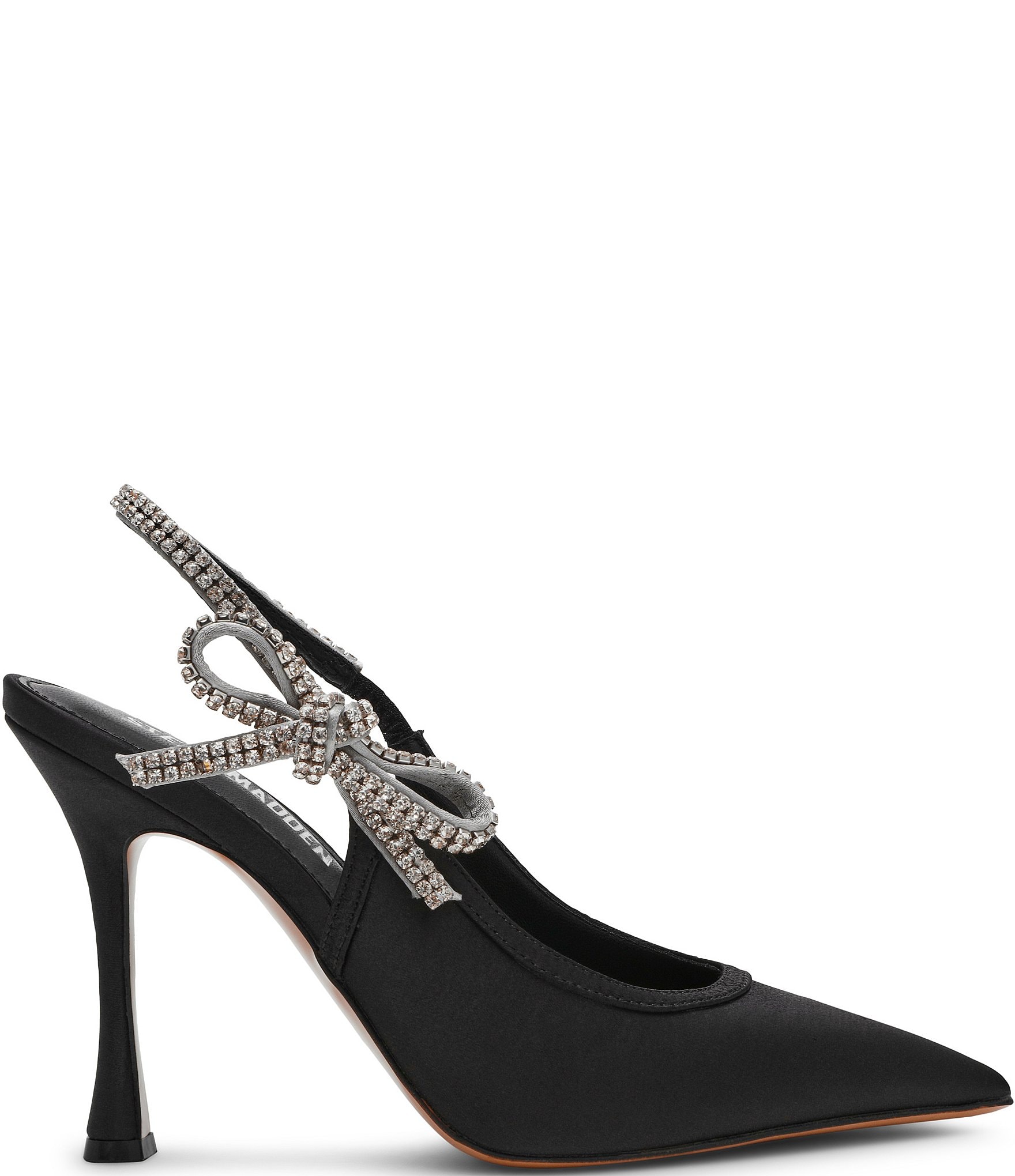 Steve Madden Bri Satin Rhinestone Bow Slingback Pumps