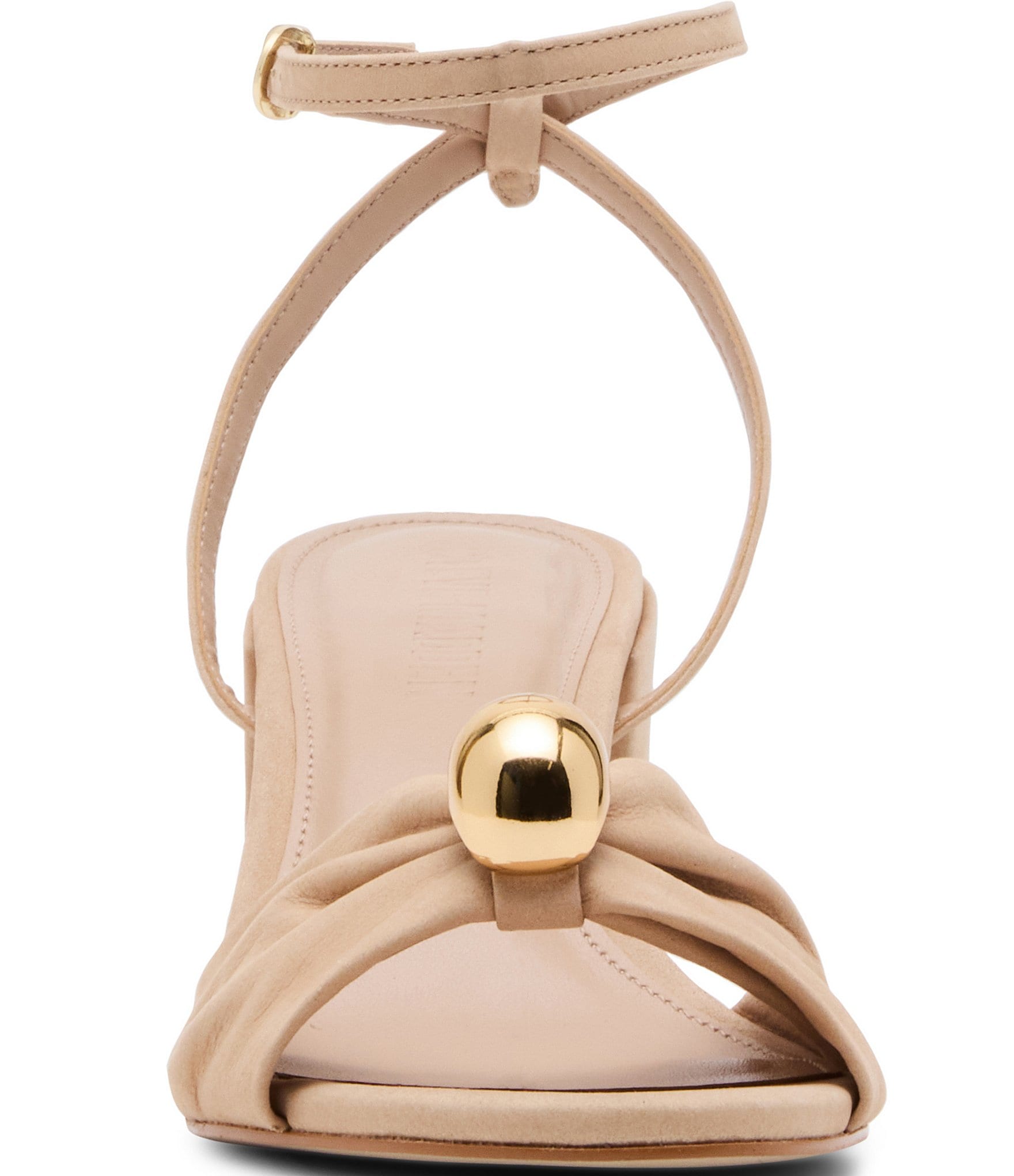 Steve Madden Caden Nubuck Suede Ornamented Block Heel Ankle Strap Dress Sandals