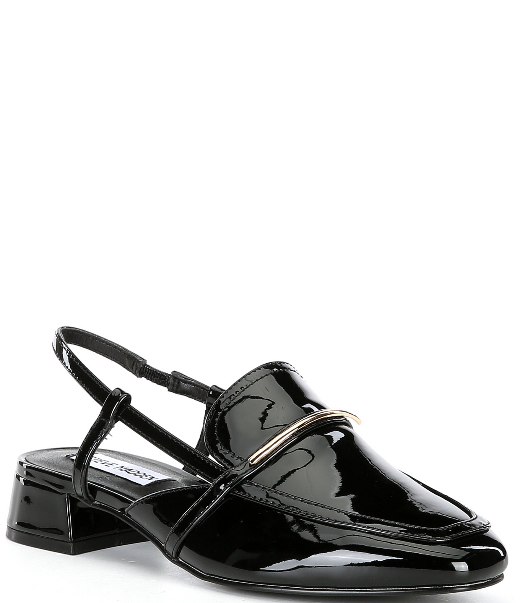 STEVE MADDEN MEADOW LOAFERS WITH PATENT LEATHER CHAIN Woman Black