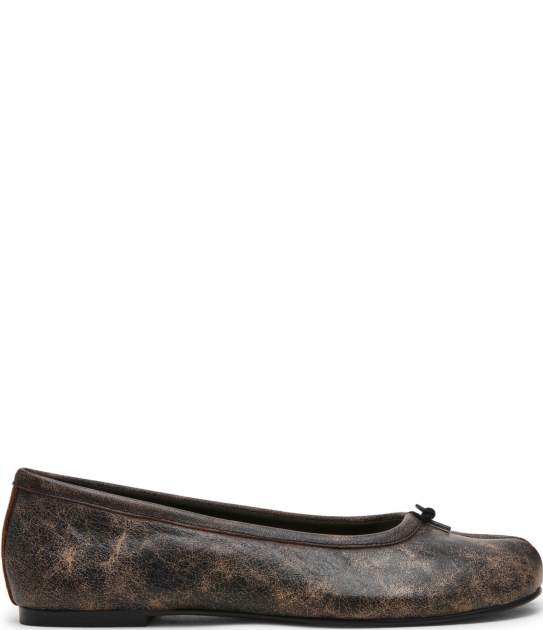 Steve Madden Calico Distressed Leather Split Toe Ballet Flats