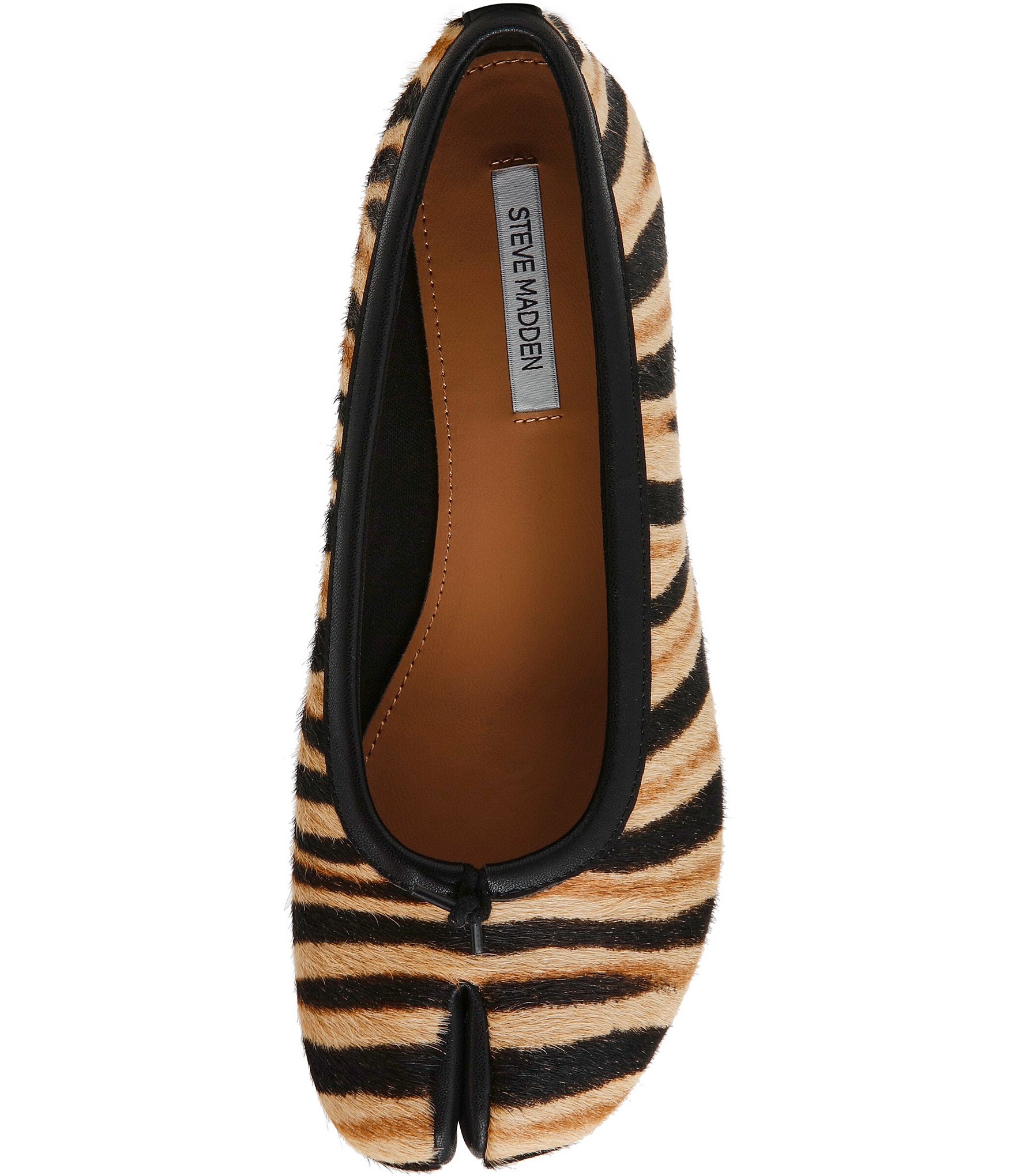 Steve Madden Calico Tiger Print Haircalf Split Toe Ballet Flats