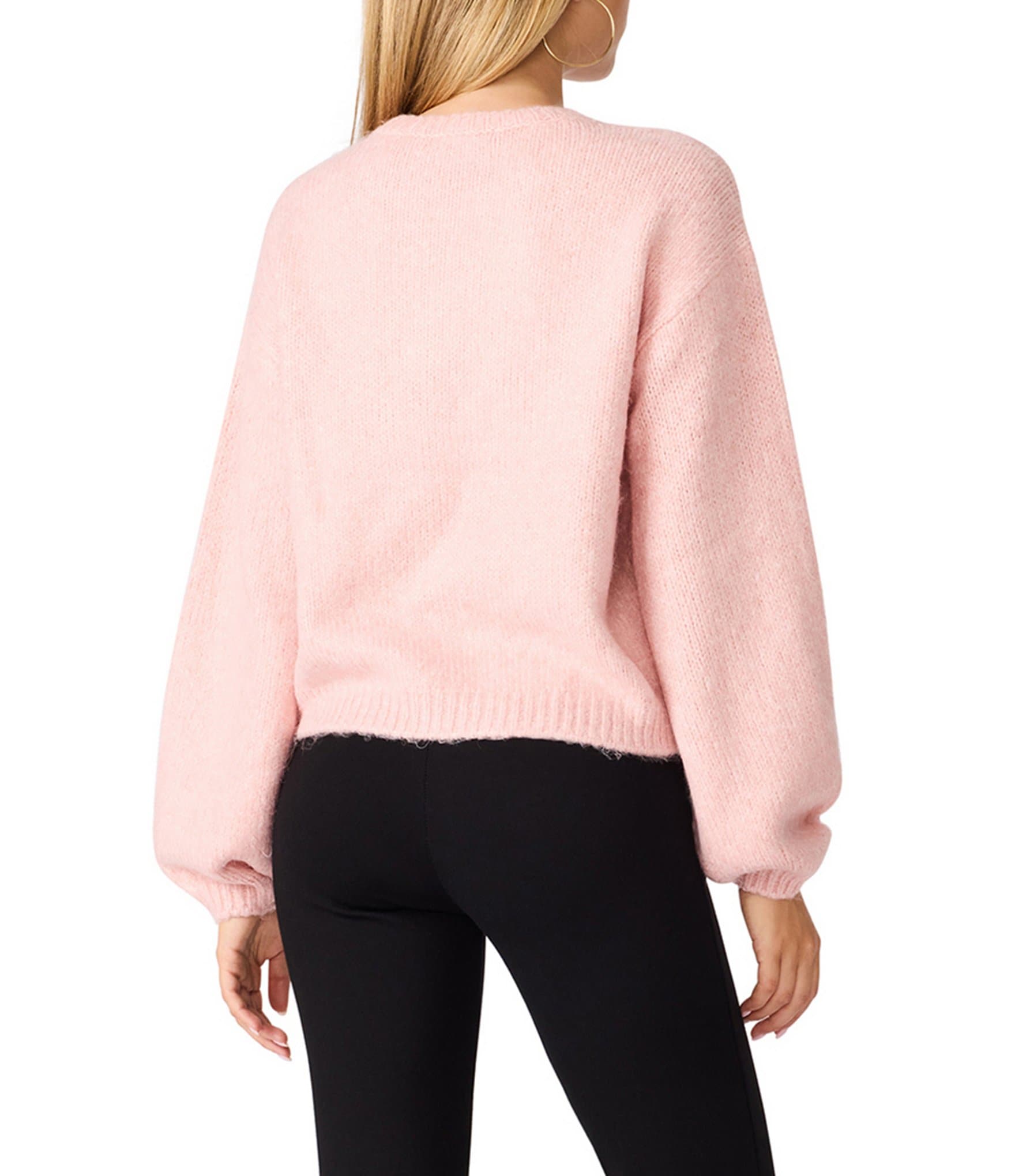 Steve Madden Carmen Round Neck Long Bell Sleeve Sweater