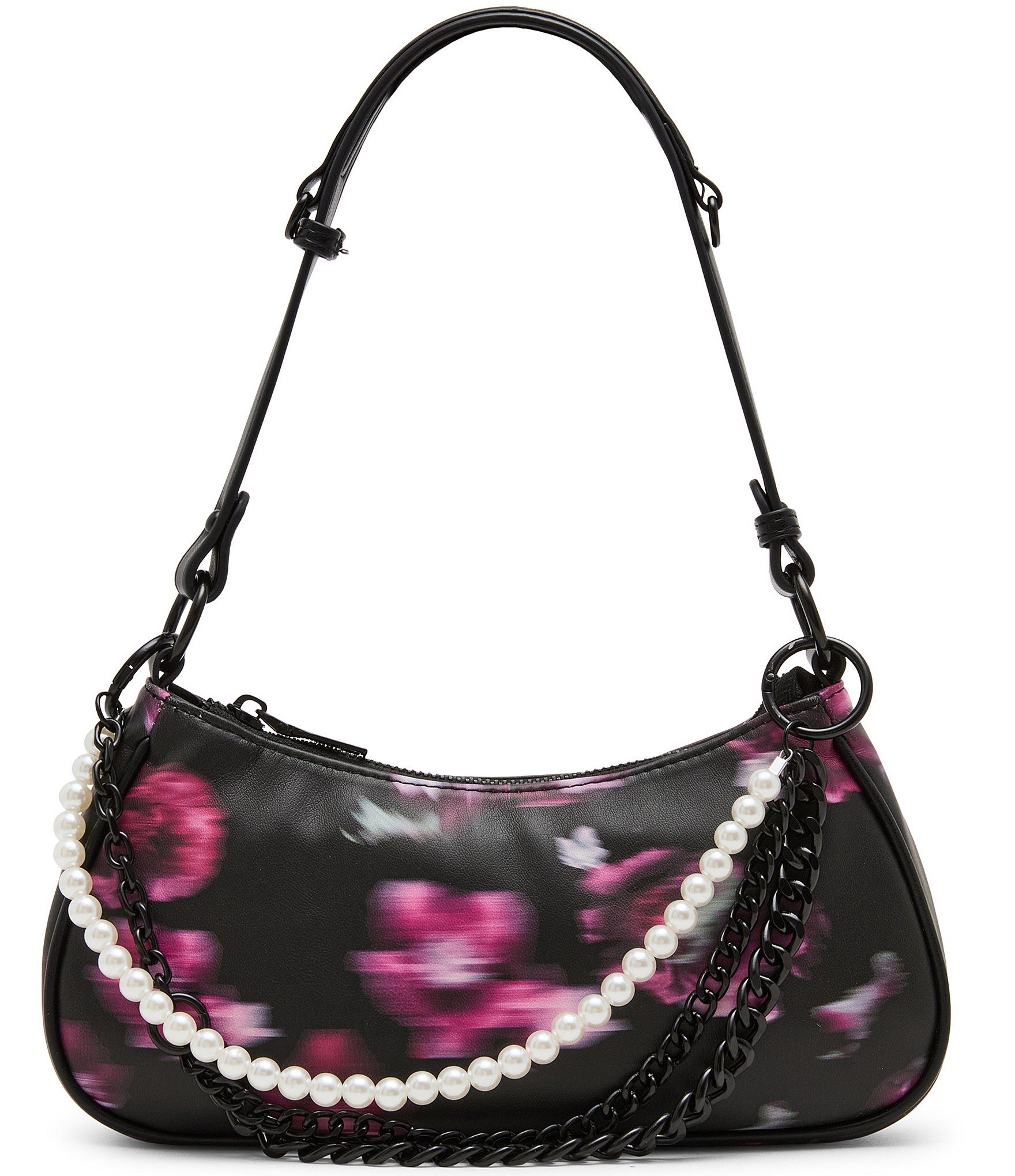 Steve Madden Ceecee Blurred Floral Pearl Chain Shoulder Bag