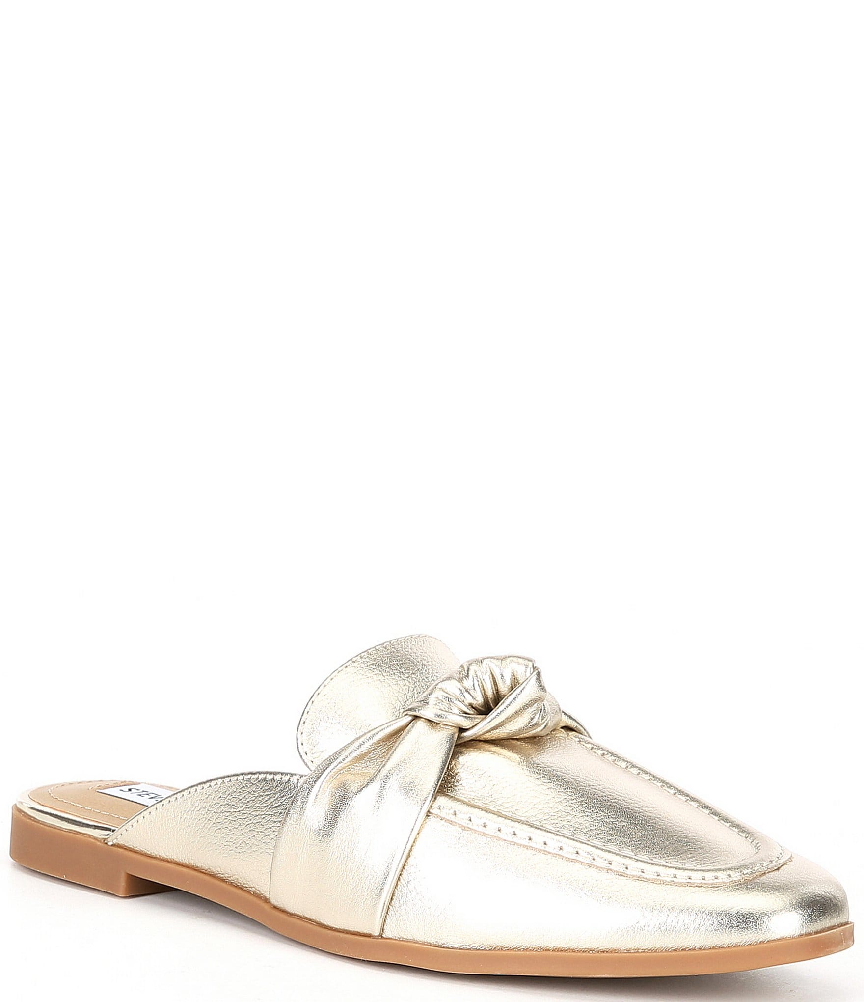 Steve Madden Chart Metallic Leather Knot Detail Mules Dillard's