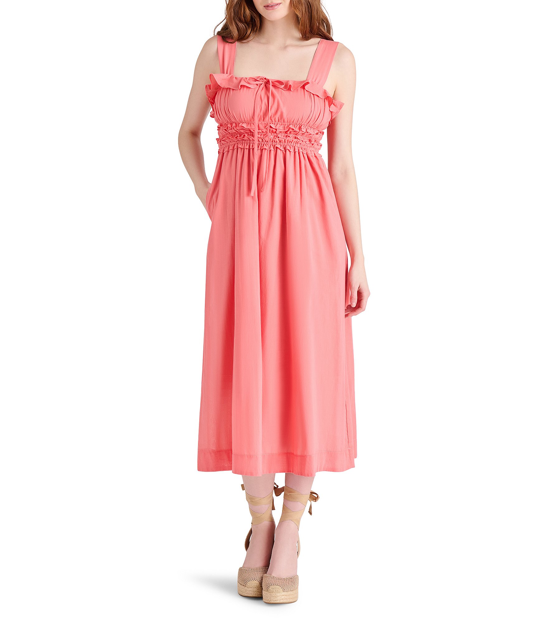 Steve Madden Daria Square Neck Sleeveless Midi Dress | Dillard's Steve Madden Daria Square Neck Sleeveless Midi Dress | Dillard's