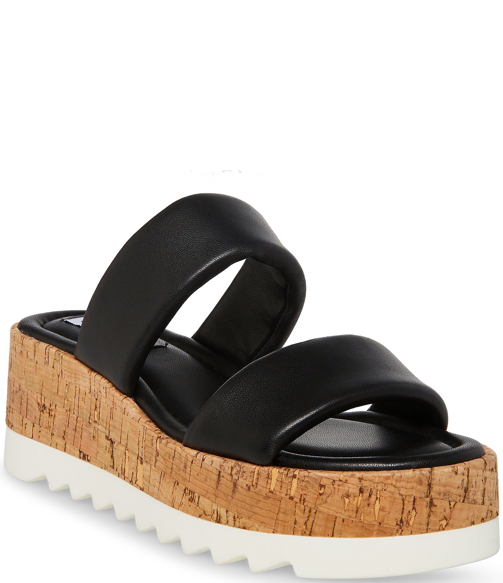 Steve Madden Defuse Leather Cork Wedge Platform Sandals | Dillard's