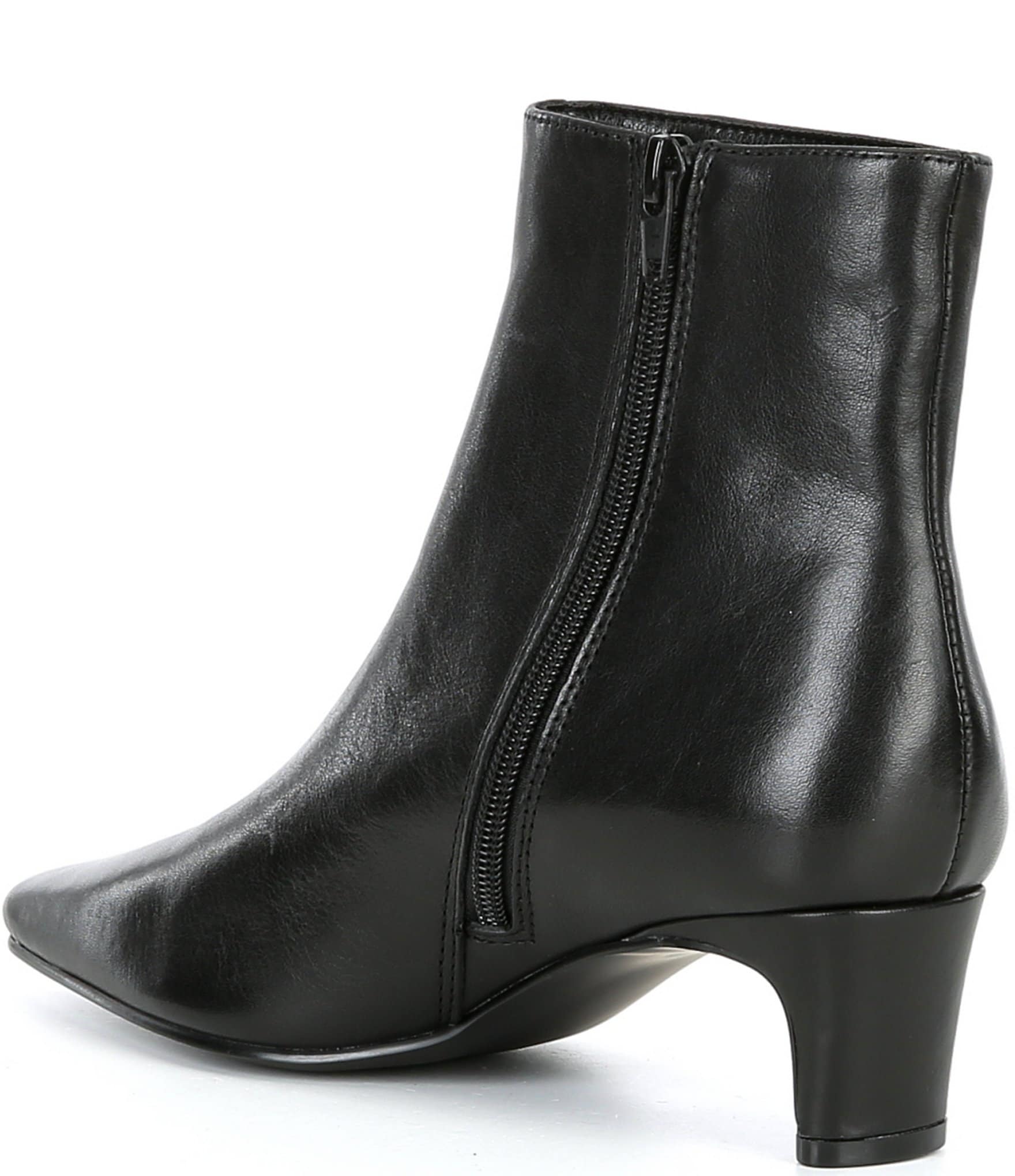 Steve Madden Delvie Leather Kitten Heel Ankle Booties