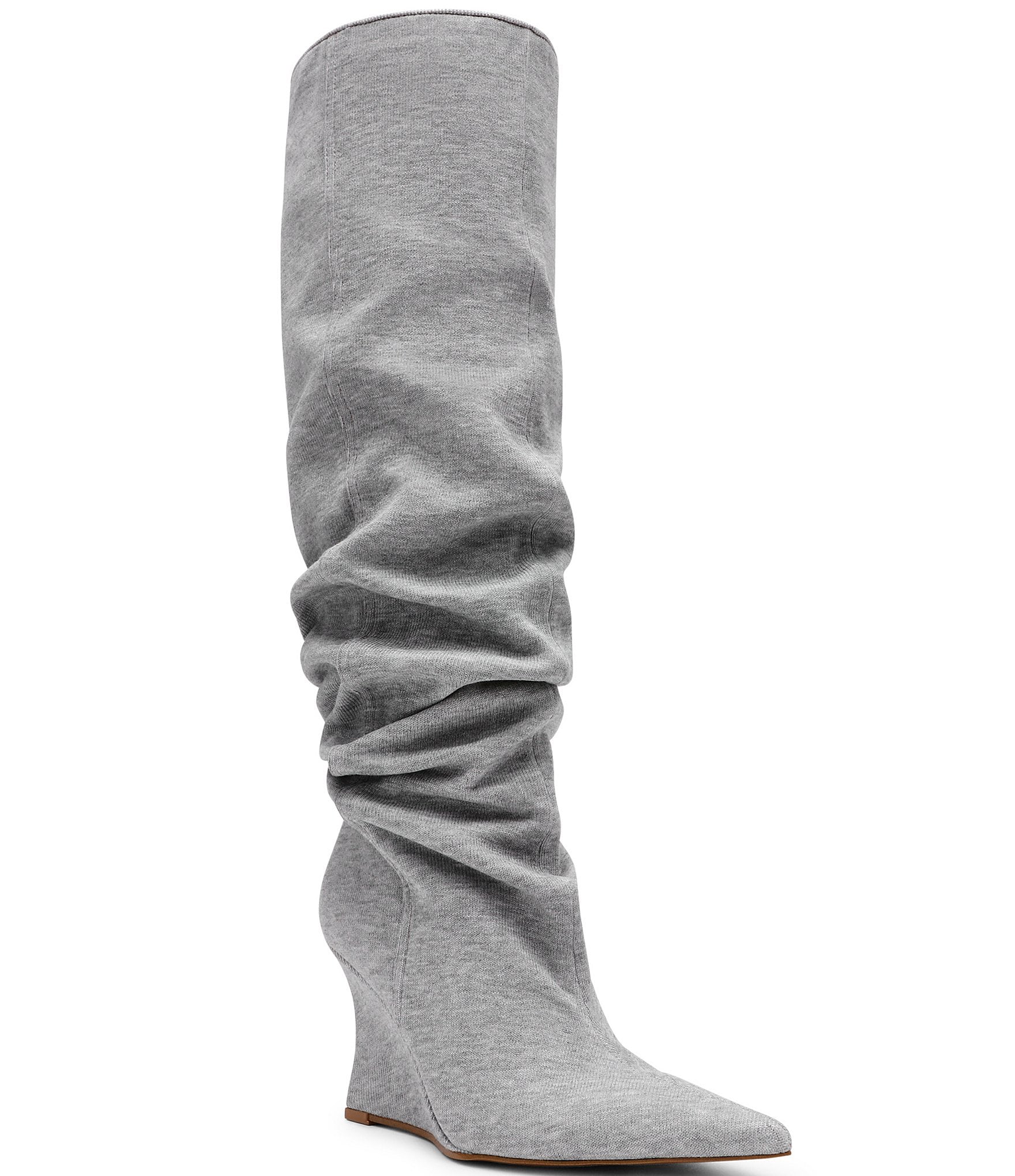 Steve Madden Distortion Scrunched Knee High Wedge Boots