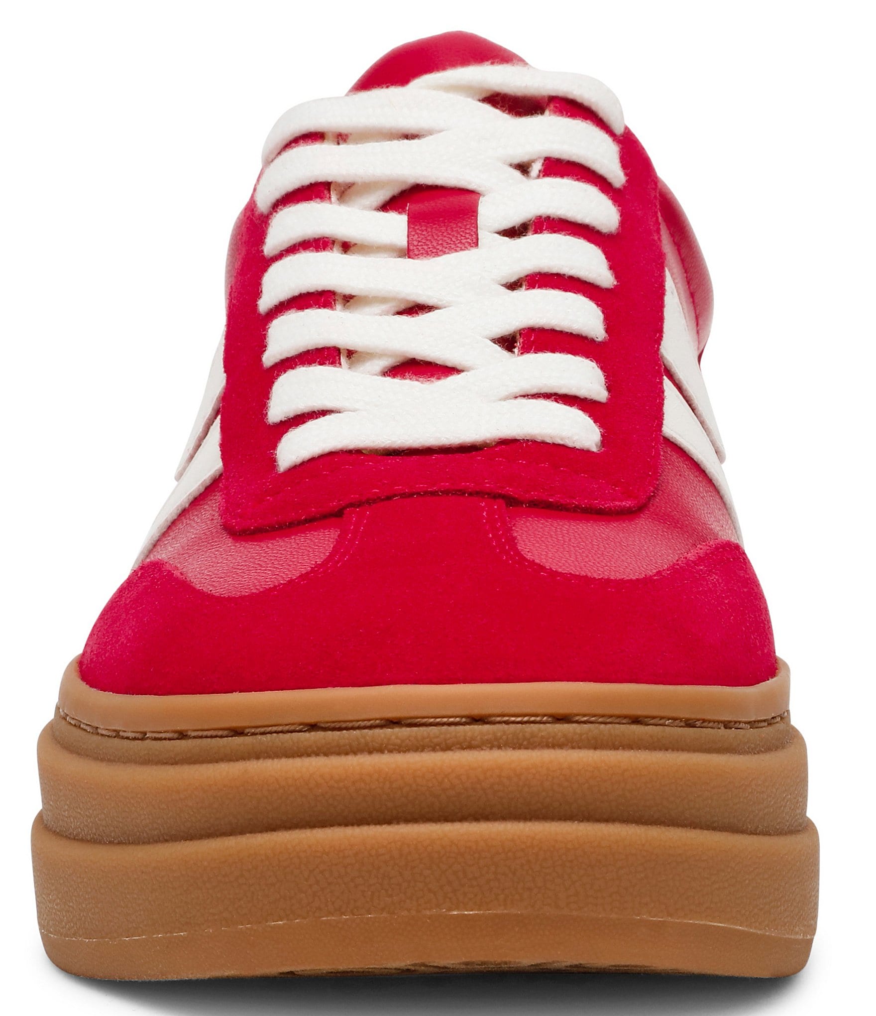 Steve Madden Dodge Suede and Leather Low-Top Gum Sole Platform Sneakers