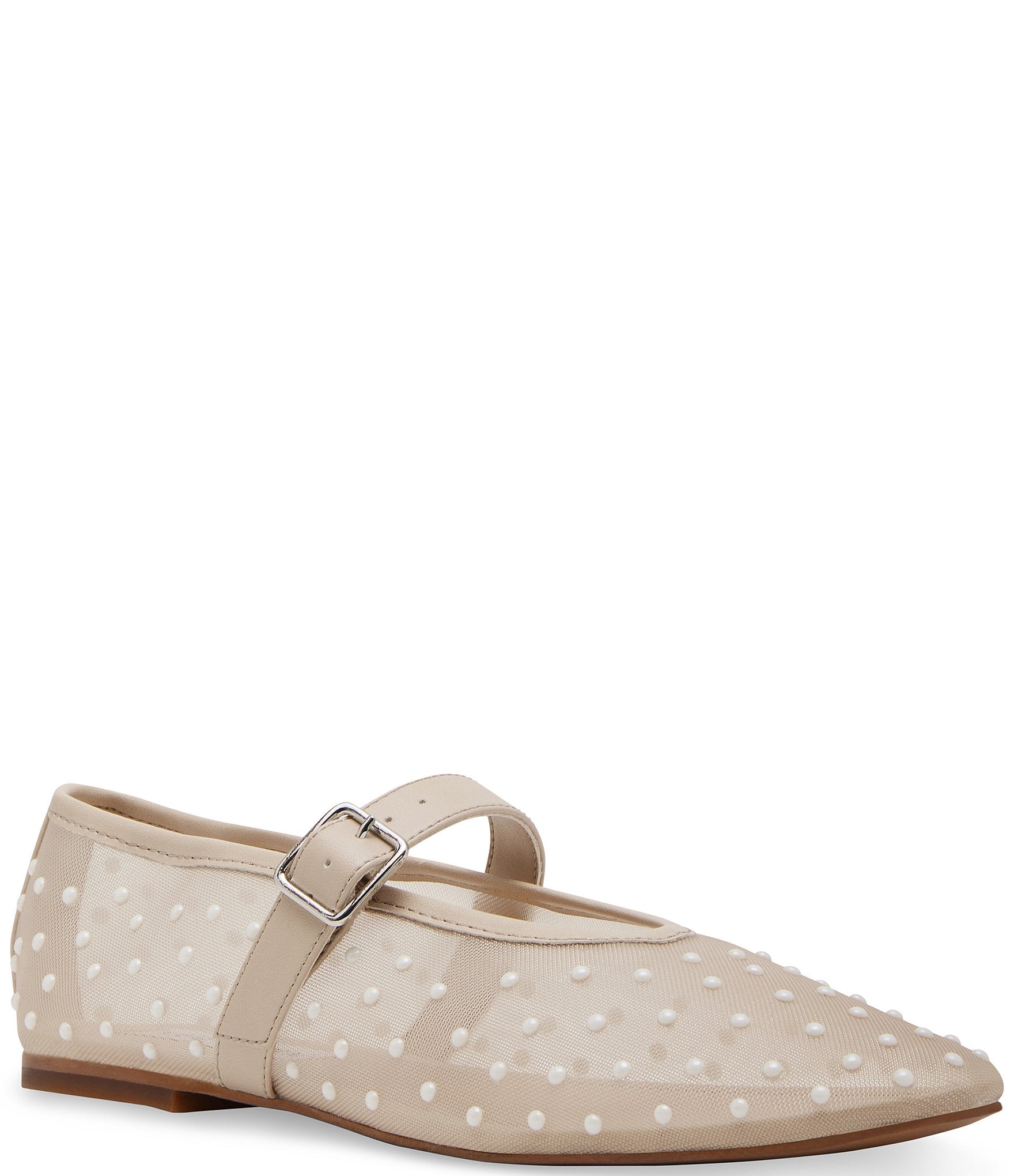 Mary Jane Crystal Ribbon Satin Flats