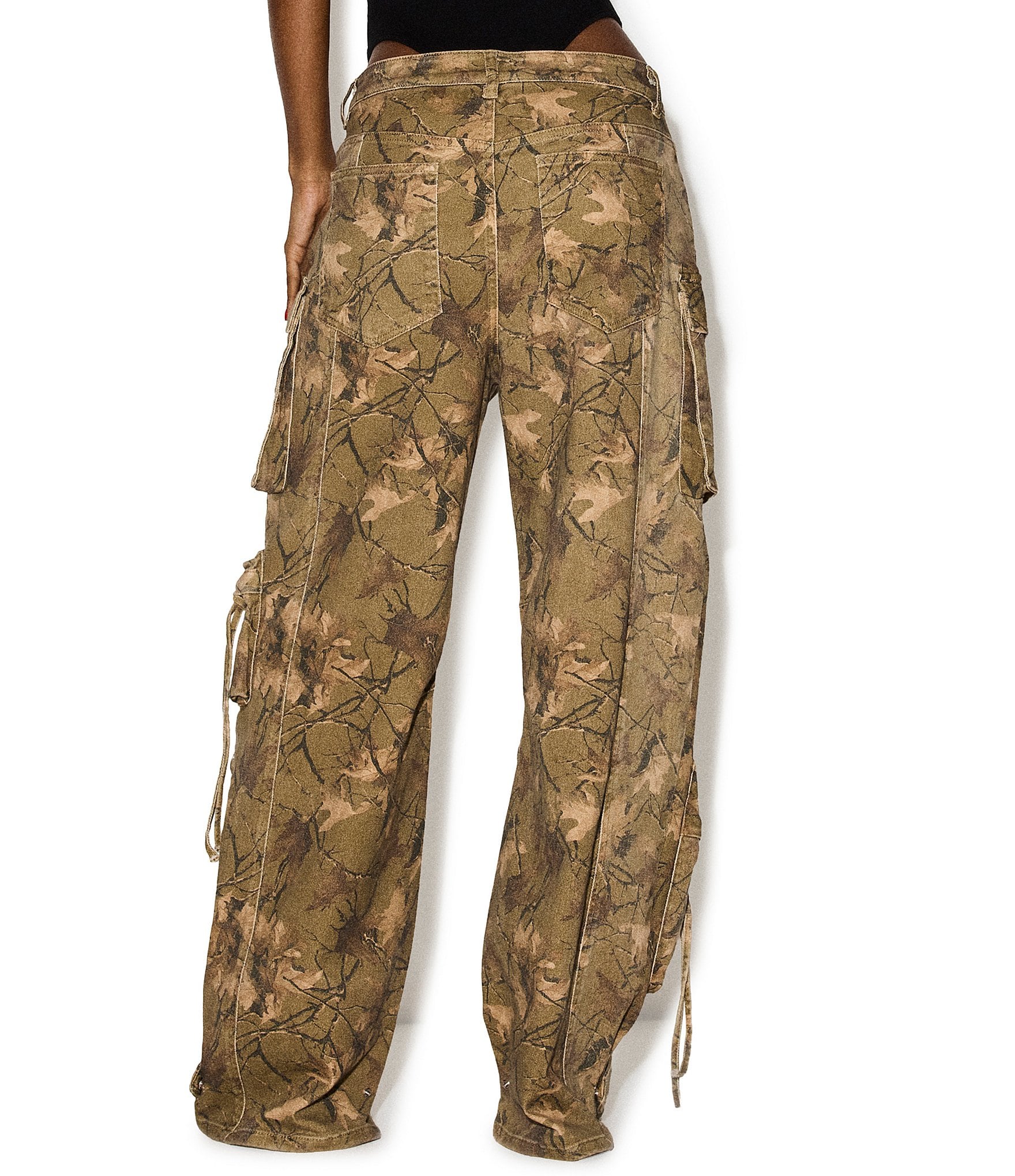 Steve Madden Duo Printed Mid Rise Utility Cargo Pants