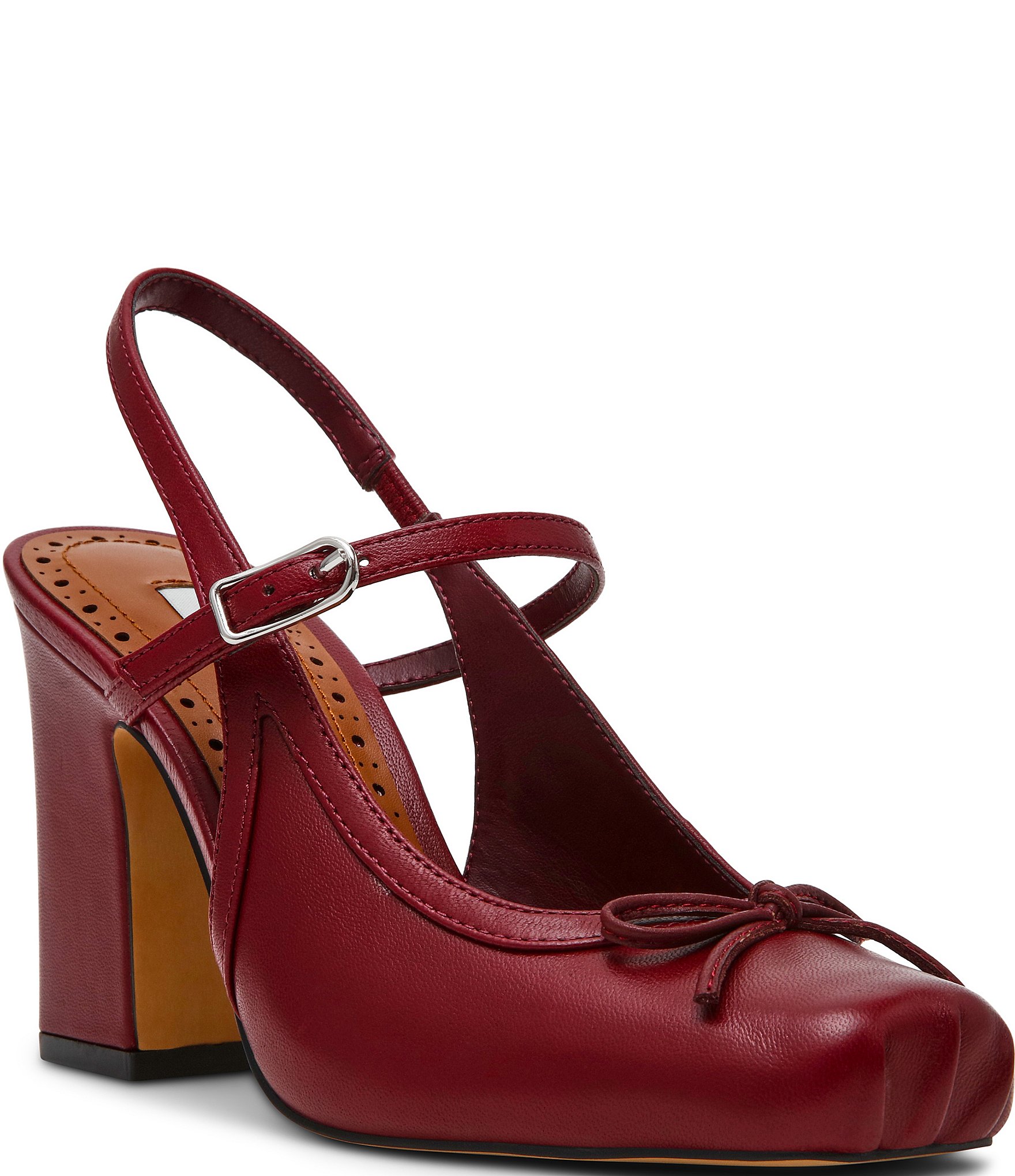 Steve Madden Elainie Nappa Leather Bow Mary Jane Slingback Pumps