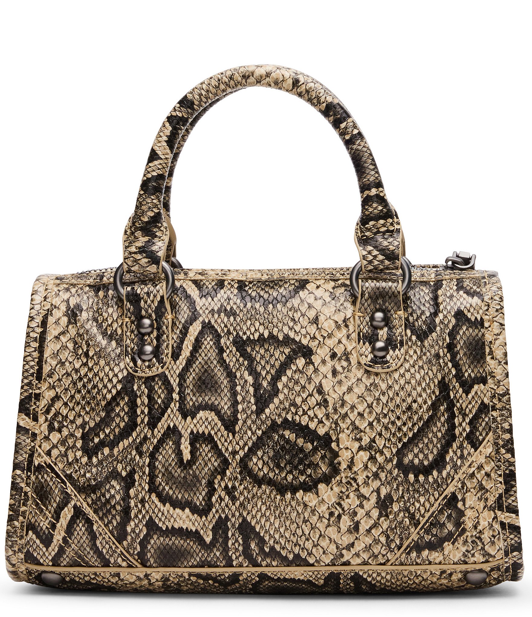 Steve Madden Elide Snake Hanging Hearts Bag Charm Top Handle Satchel Bag