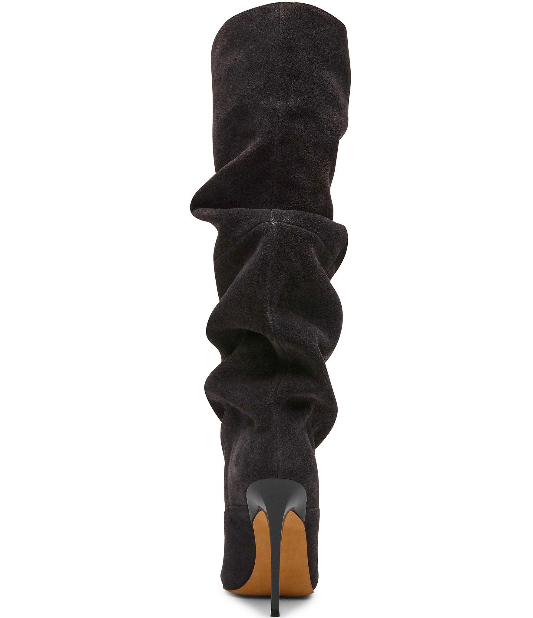 Steve Madden Elona Suede Scrunch Knee High Pointed Toe Boots