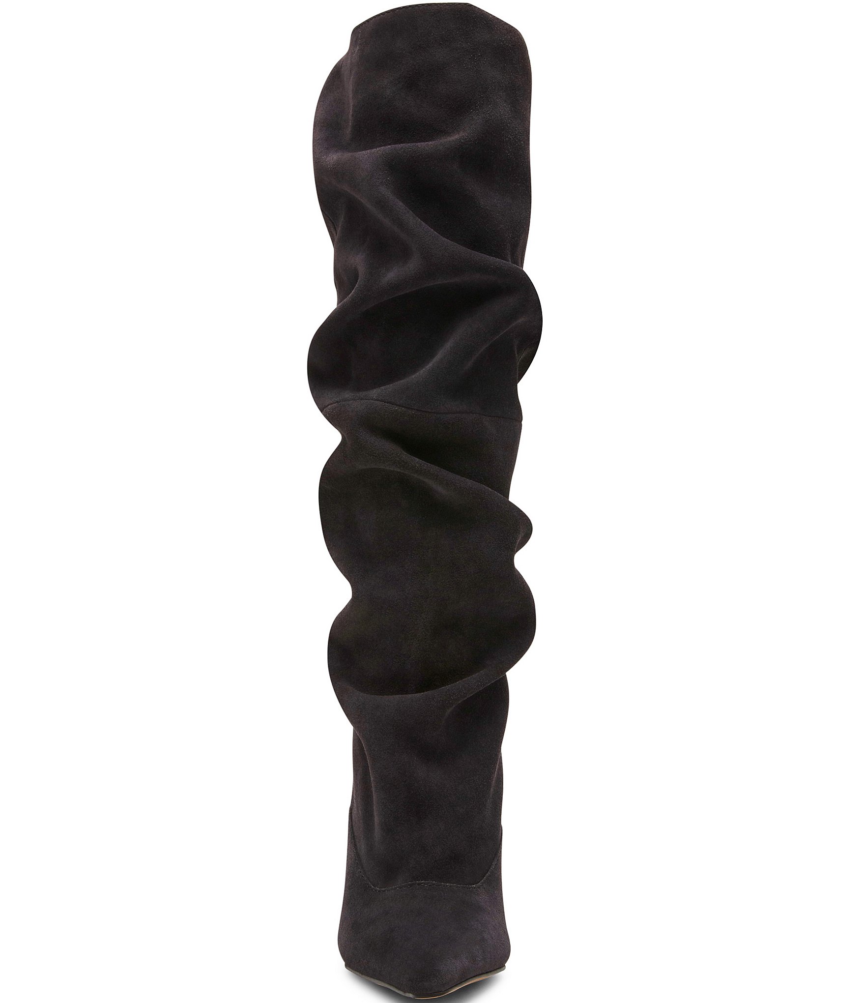 Steve Madden Elona Suede Scrunch Knee High Pointed Toe Boots