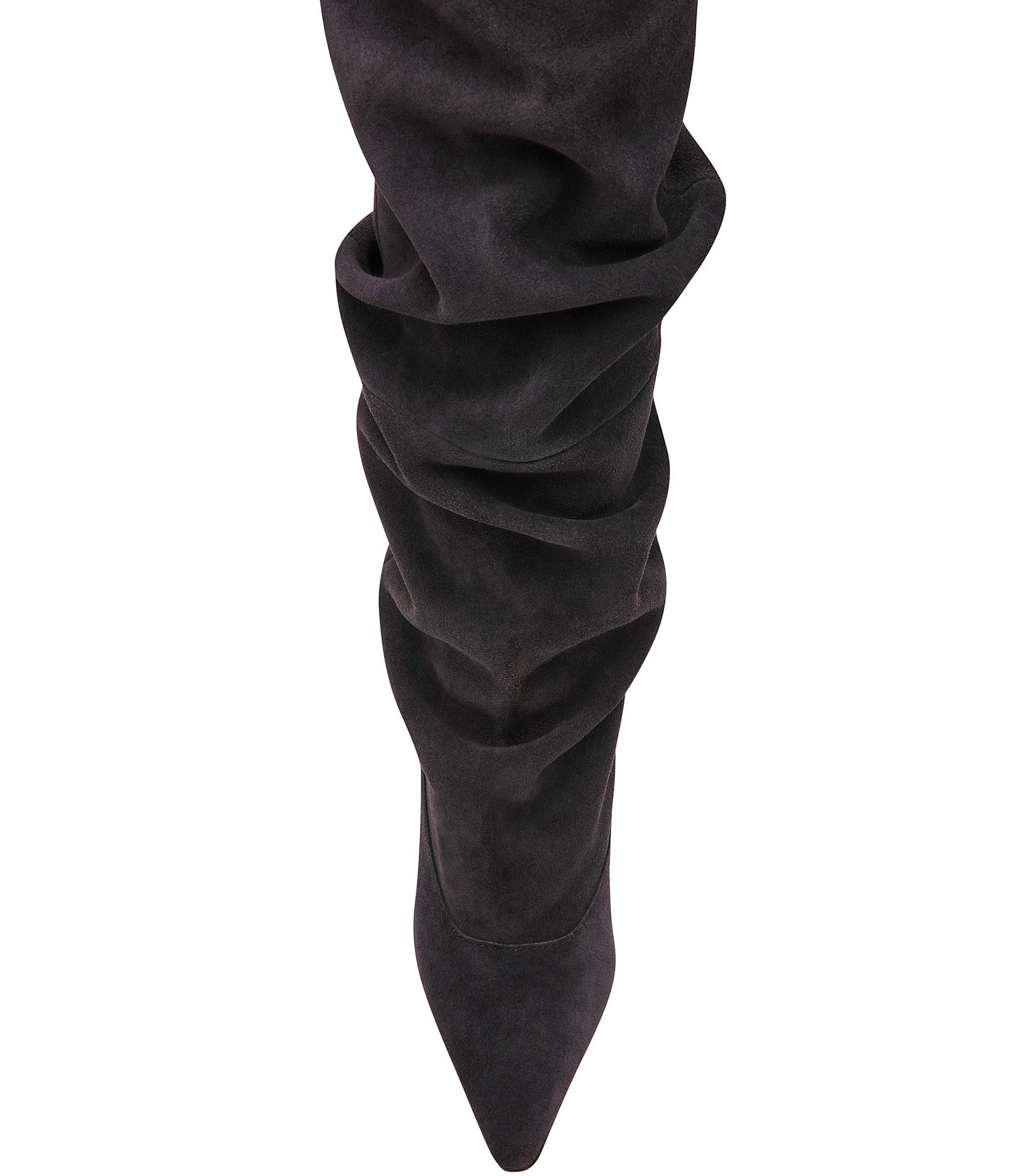 Steve Madden Elona Suede Scrunch Knee High Pointed Toe Boots