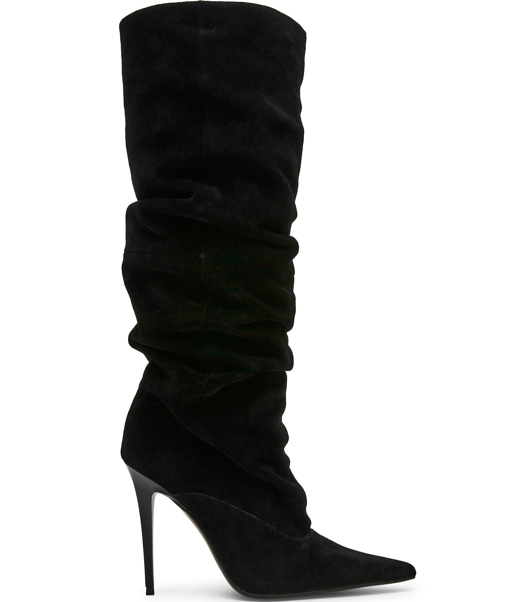 Steve Madden Elona Suede Scrunch Knee High Pointed Toe Boots
