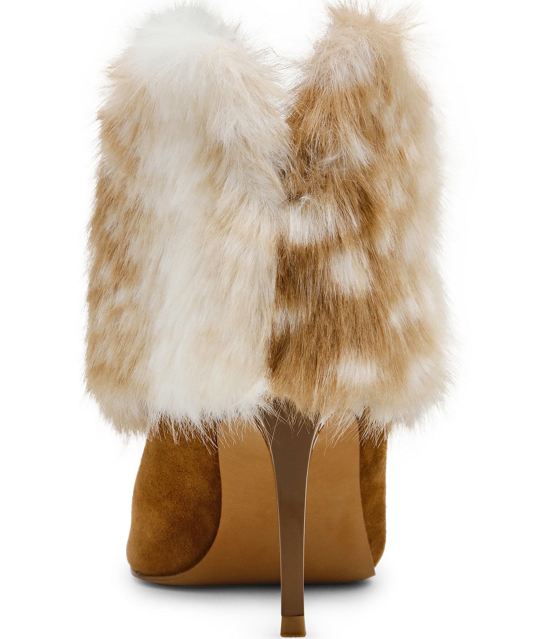 Steve Madden Enella Faux Fur Cuff Pointed Toe Stiletto Ankle Booties