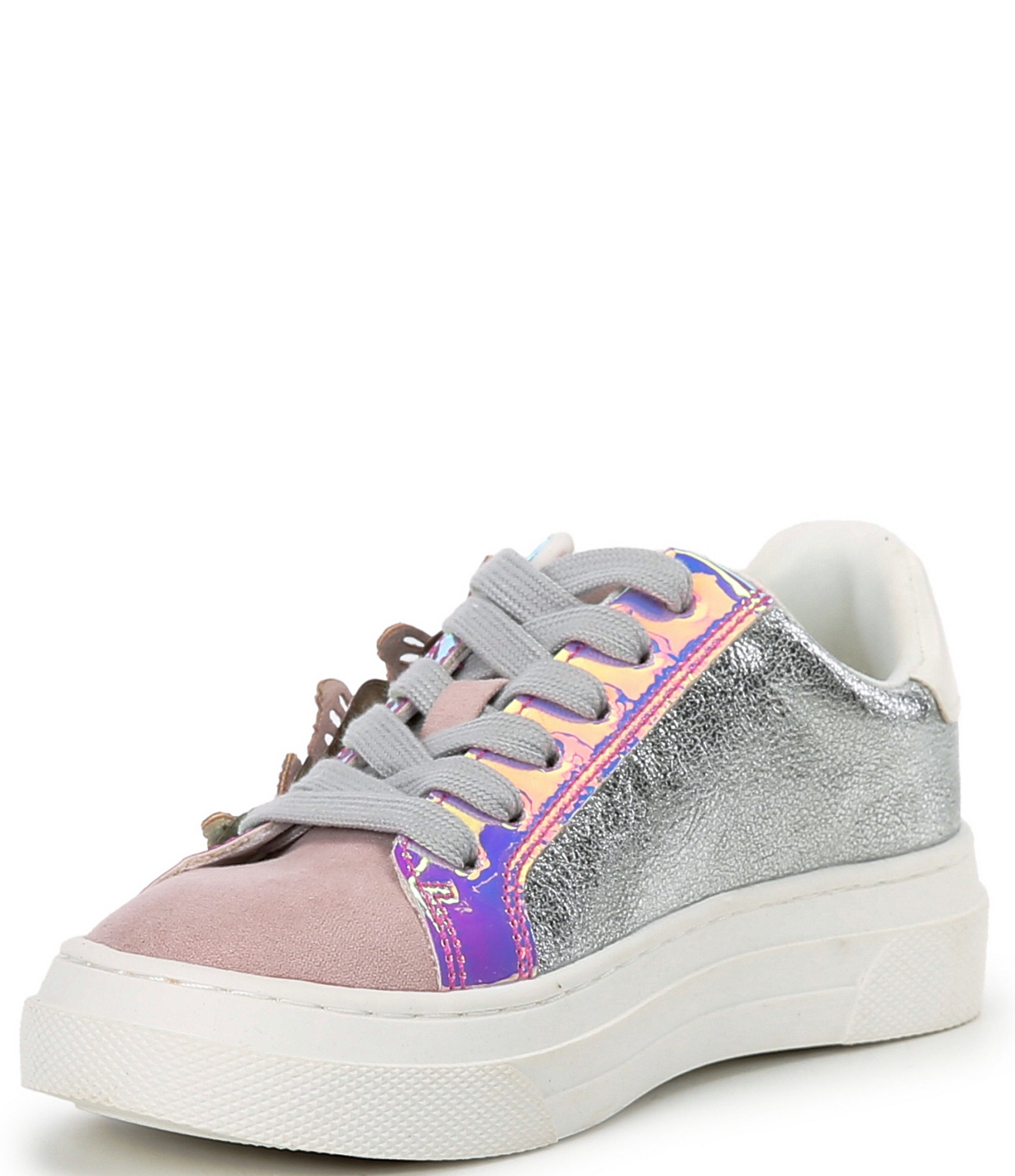 Steve Madden Girls' J-Flori Glitter Fabric Rhinestone Butterfly Sneakers (Youth)