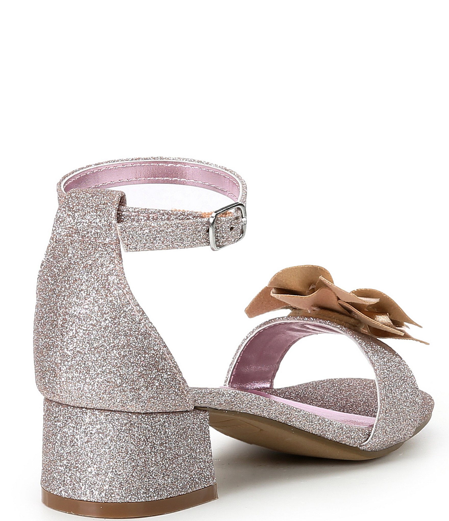 Steve Madden Girls' J-Lessa Glitter Fabric Jewel Embellished Flower Dress Sandals (Youth)