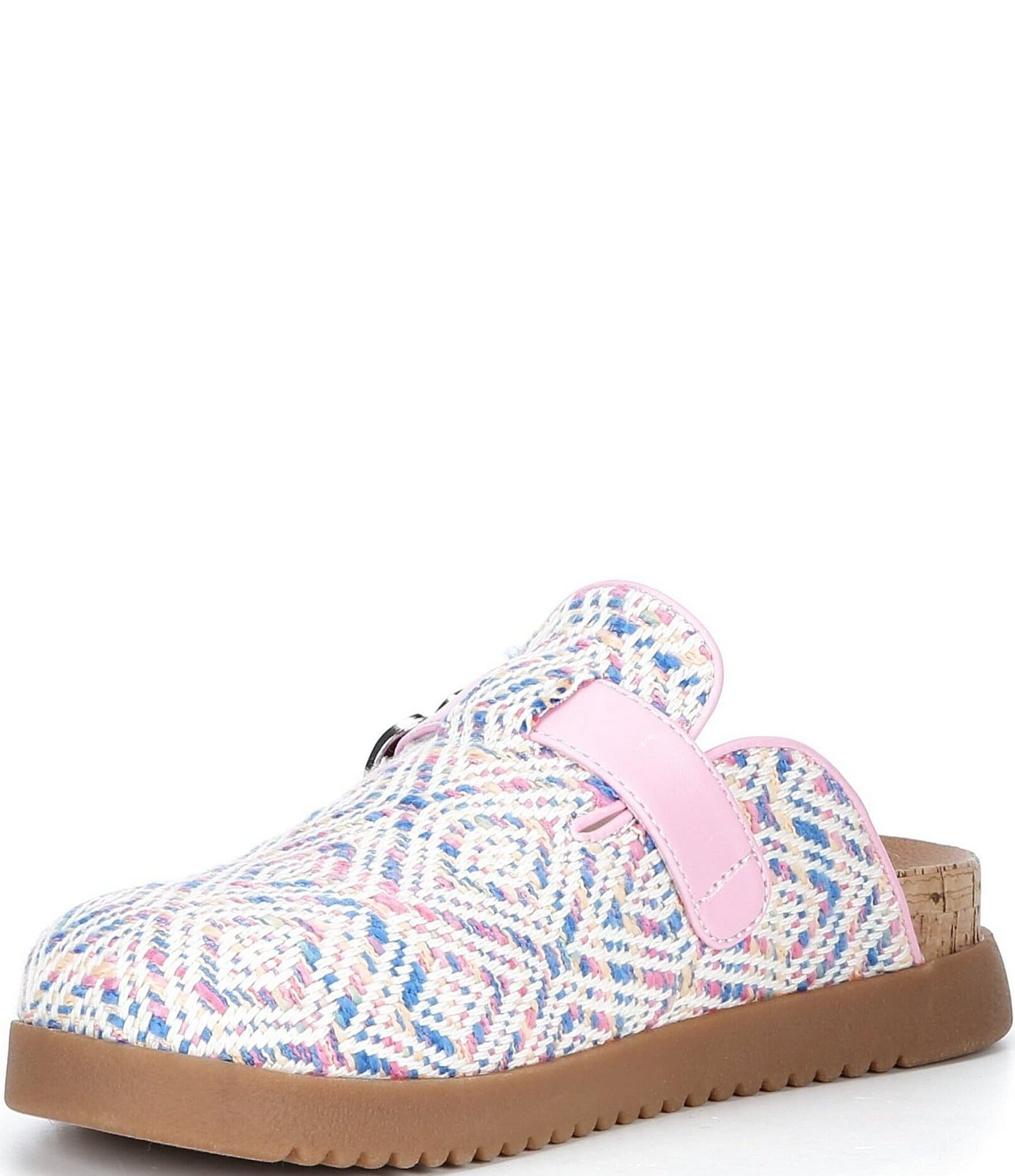 Steve Madden Girls' J-Mazie Floral Buckle Woven Clogs (Youth)