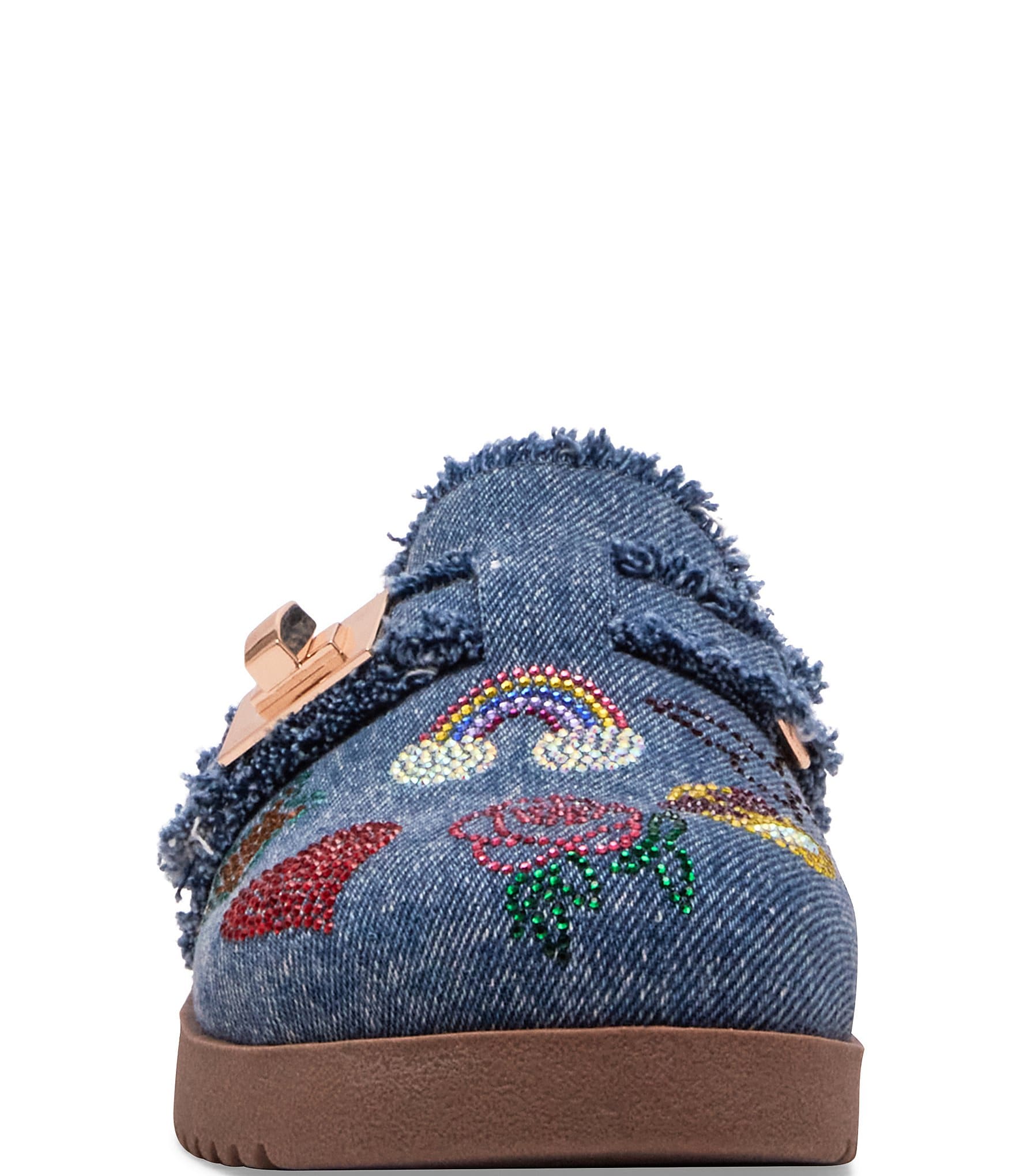 Steve Madden Girls' J-Moneyyr Denim Rhinestone Embellished Turnlock Hardware Clogs (Youth)