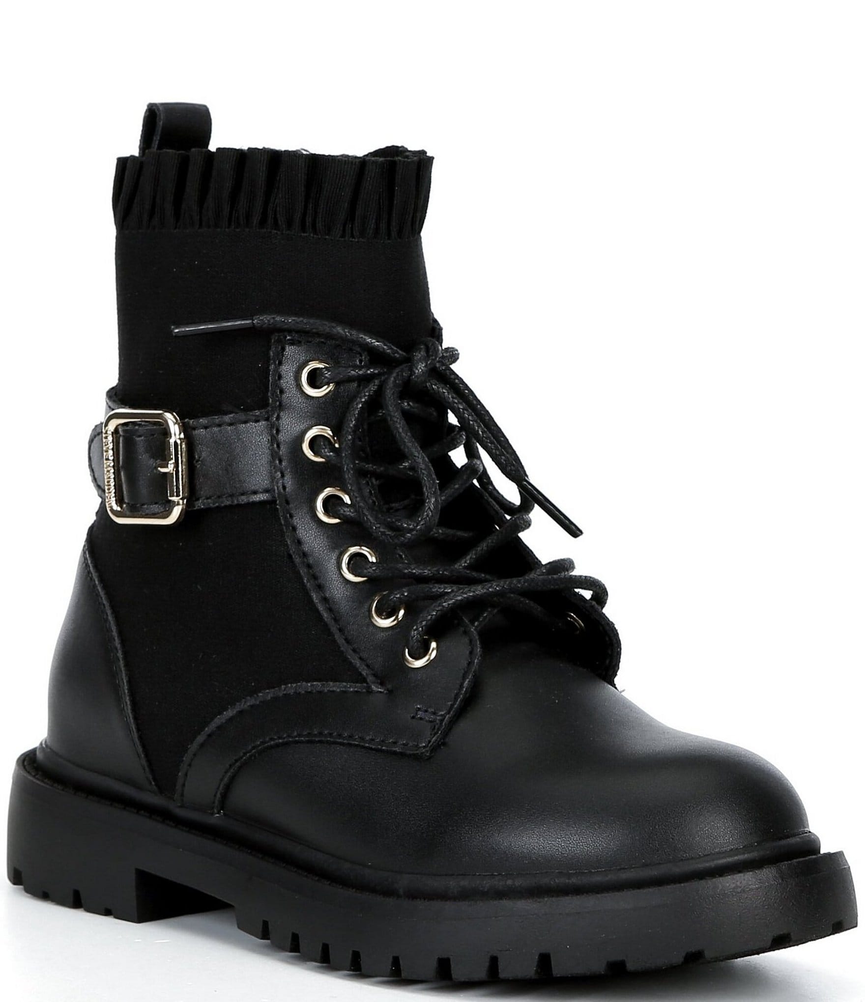 Steve Madden Girl's J-Ruffle Combat Boots (Youth)