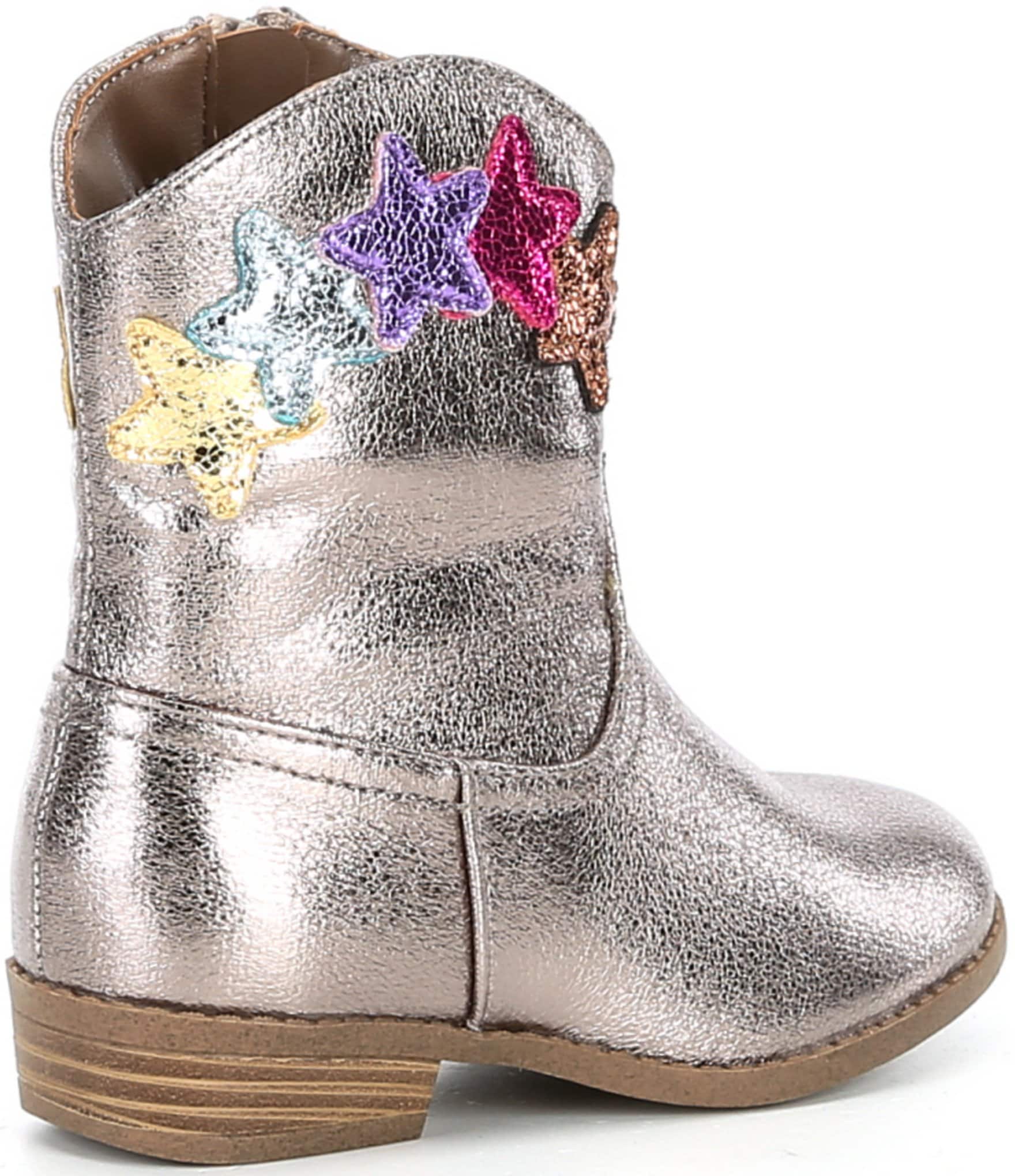 Steve Madden Girls' T-Rinesa Metallic Star Western Boots (Toddler)