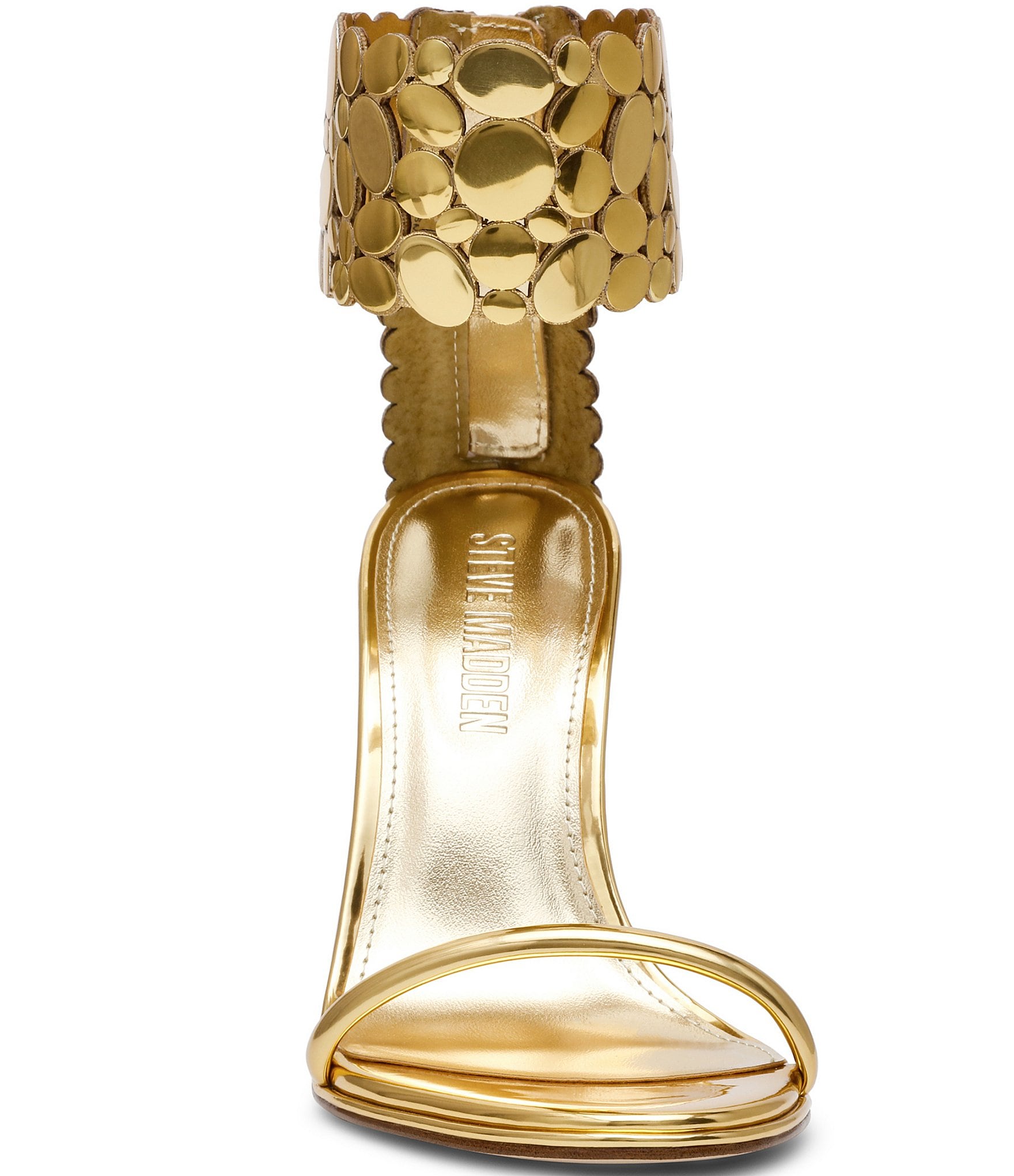 Steve Madden Groovi Metallic Ankle Cuff Stiletto Dress Sandals