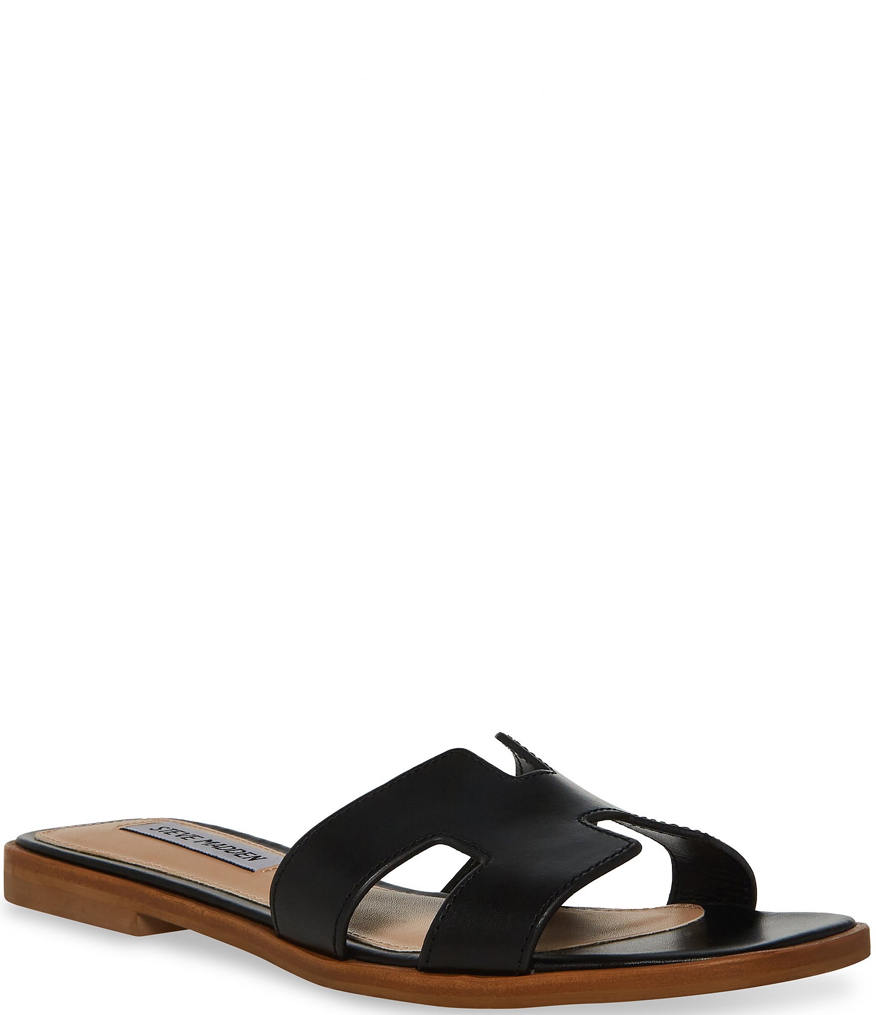 Steve Madden Hadyn Leather Flat Slide Sandals Dillard s