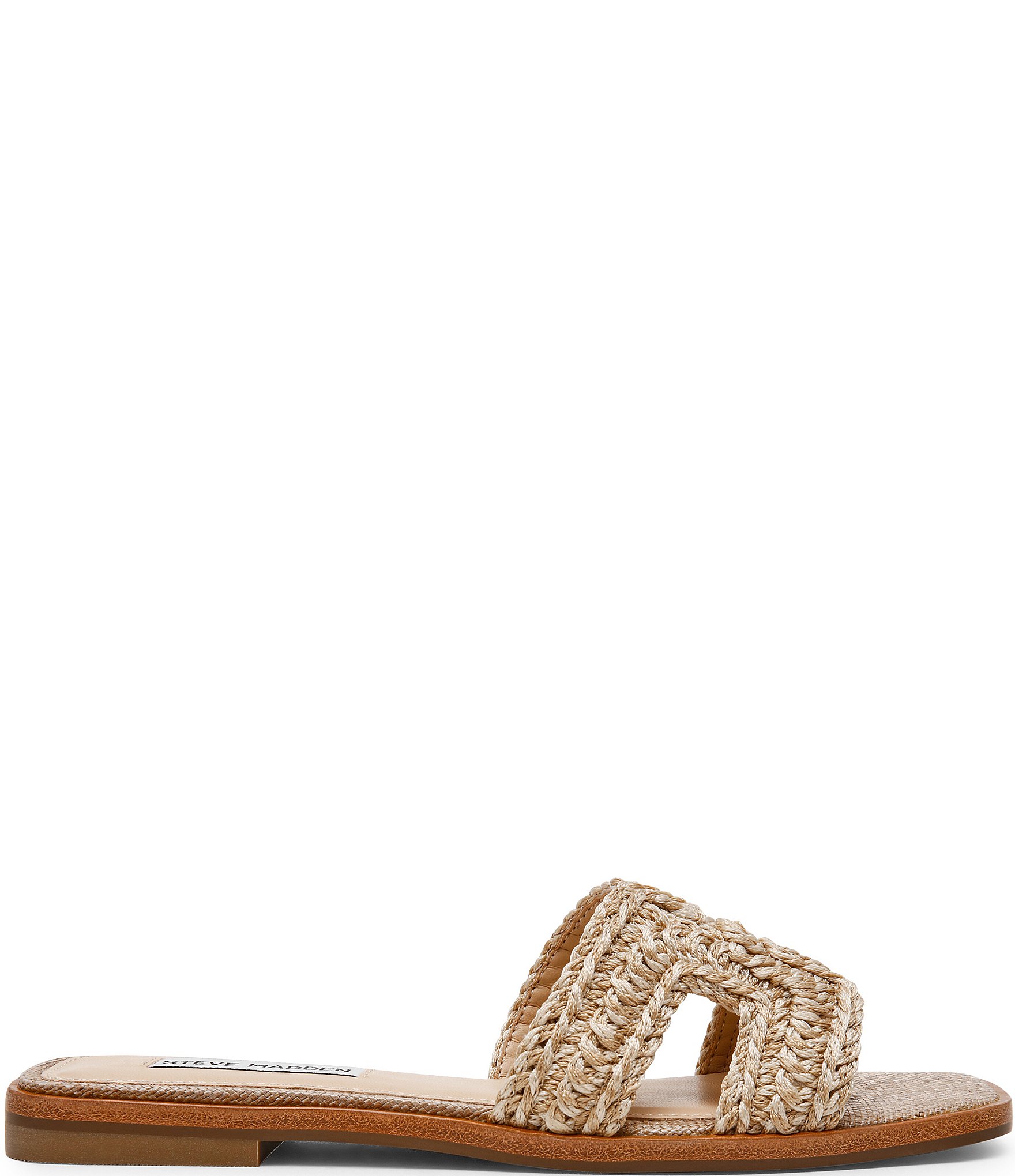 Steve Madden Hadyn Raffia Flat Slide Sandals