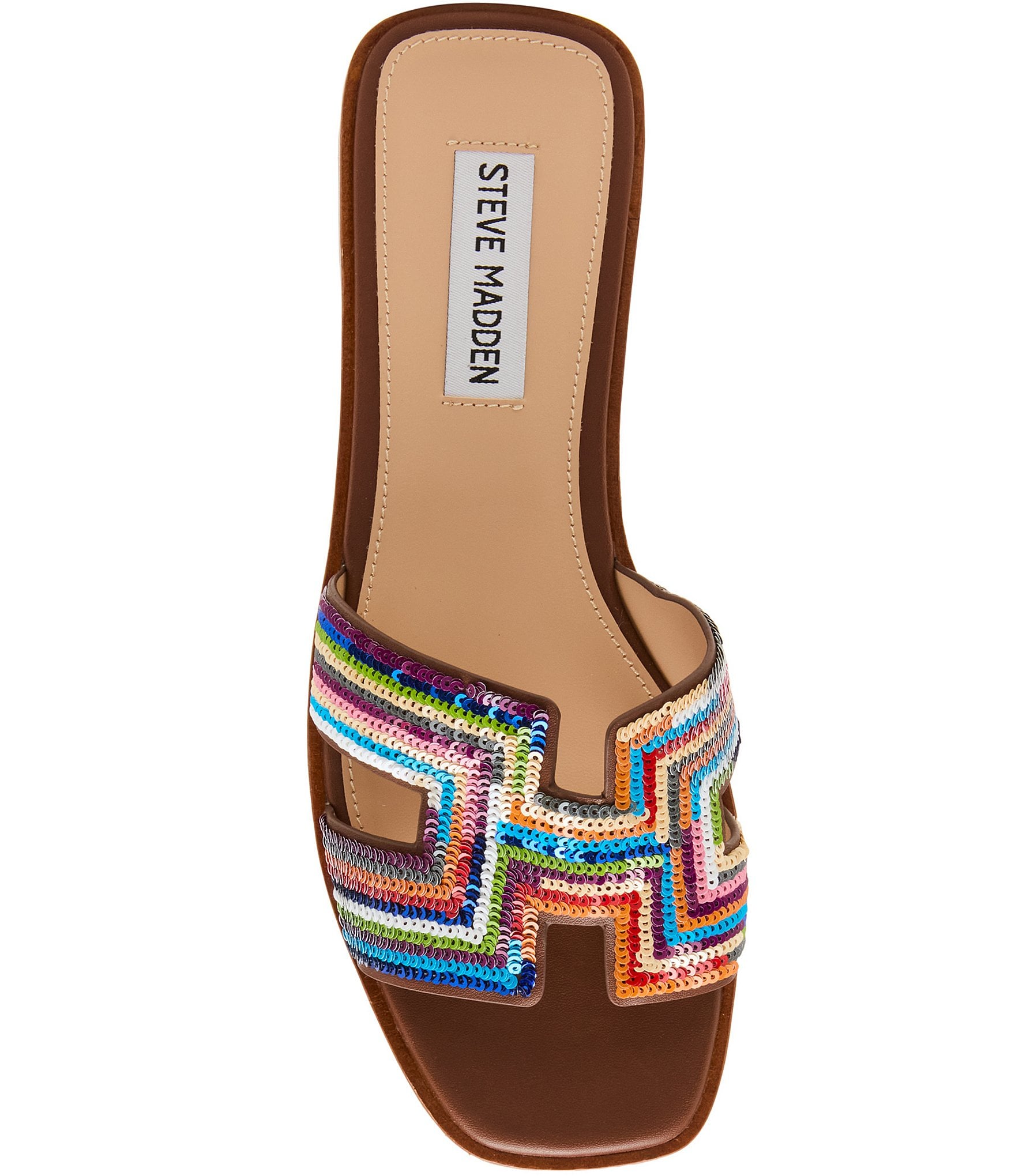 Steve Madden Hadyn Sequin Embellished Flat Slide Sandals