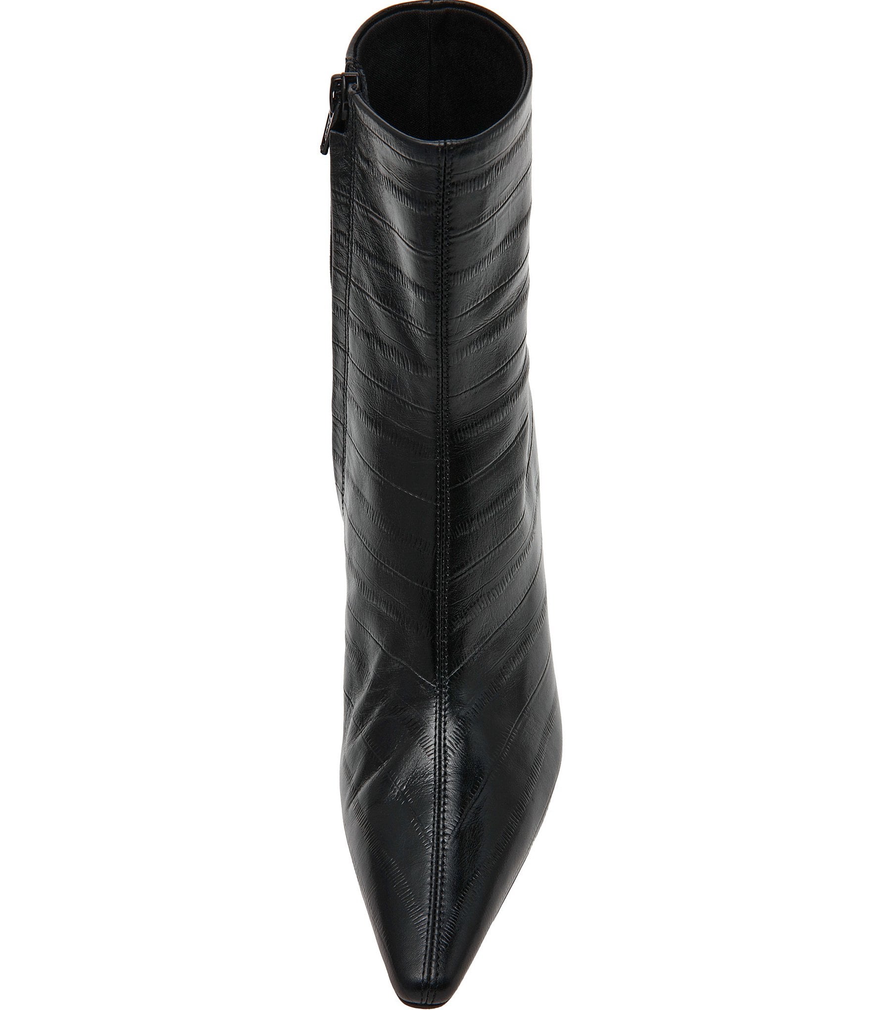 Steve Madden Heleena Leather Eel Embossed Stiletto Pointed Toe Ankle Booties