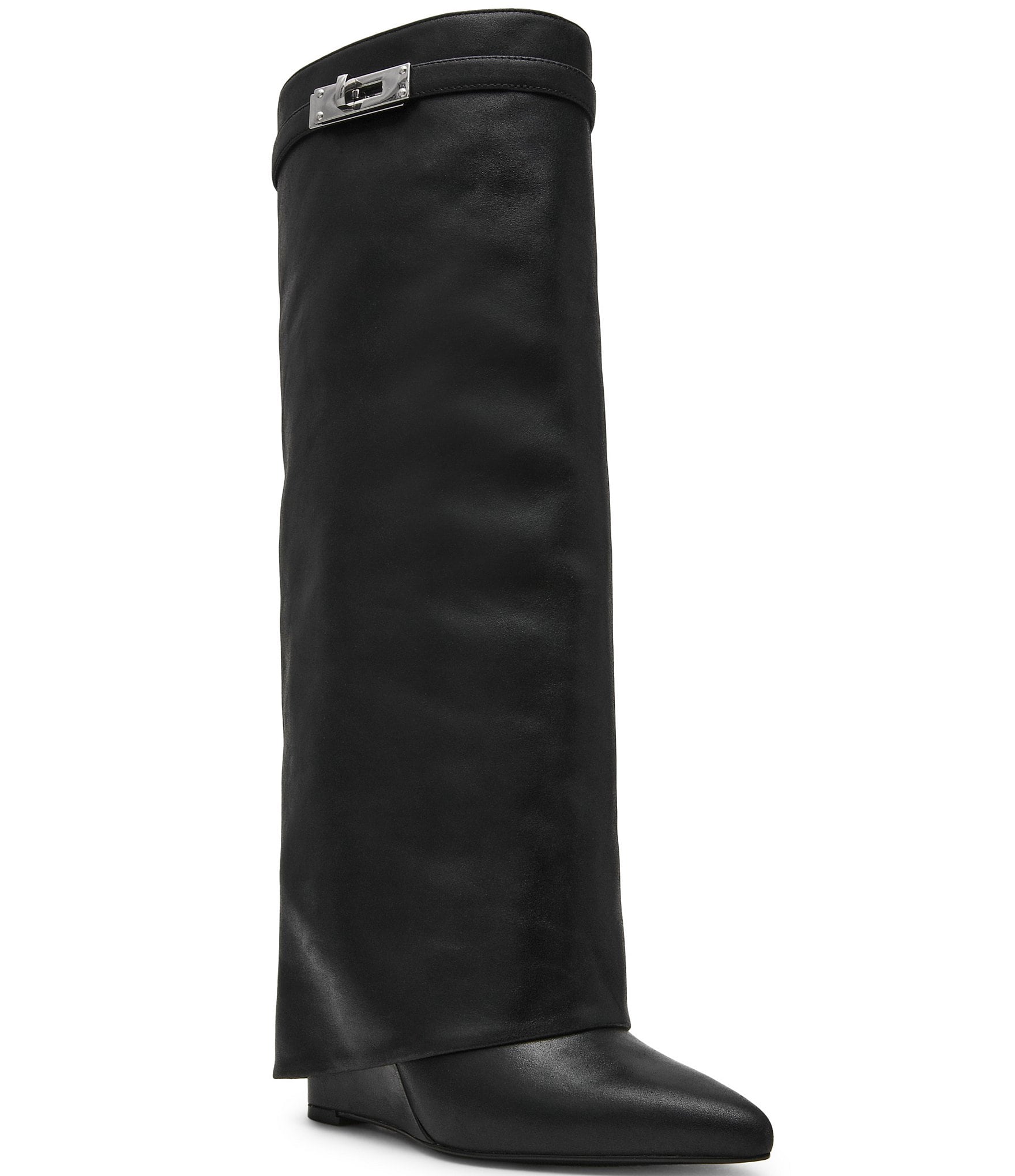 Steve Madden Impala Leather Fold Over Tall Wedge Boots