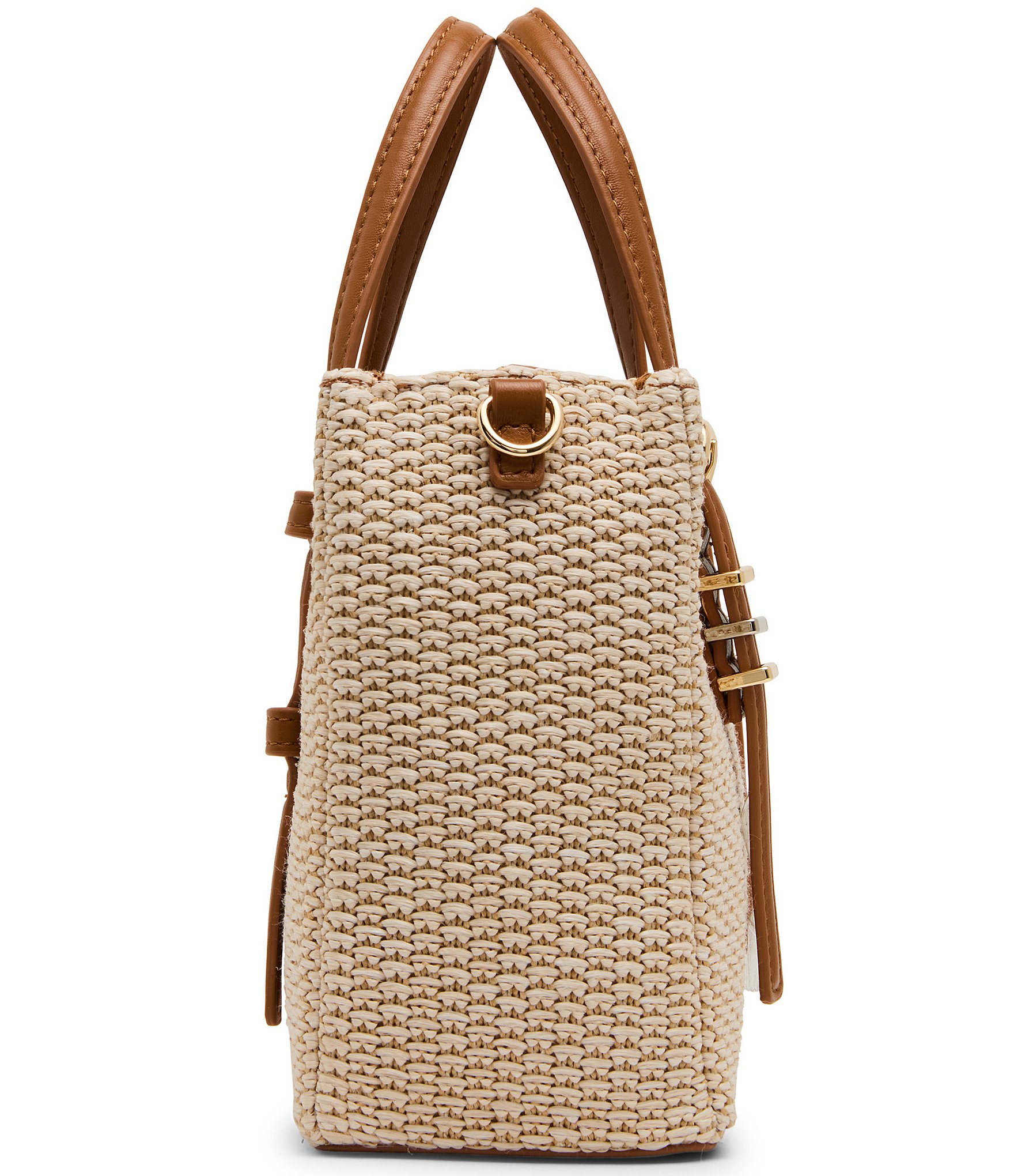 Steve Madden INDIEE Mini Box Straw Tote Handle Bag