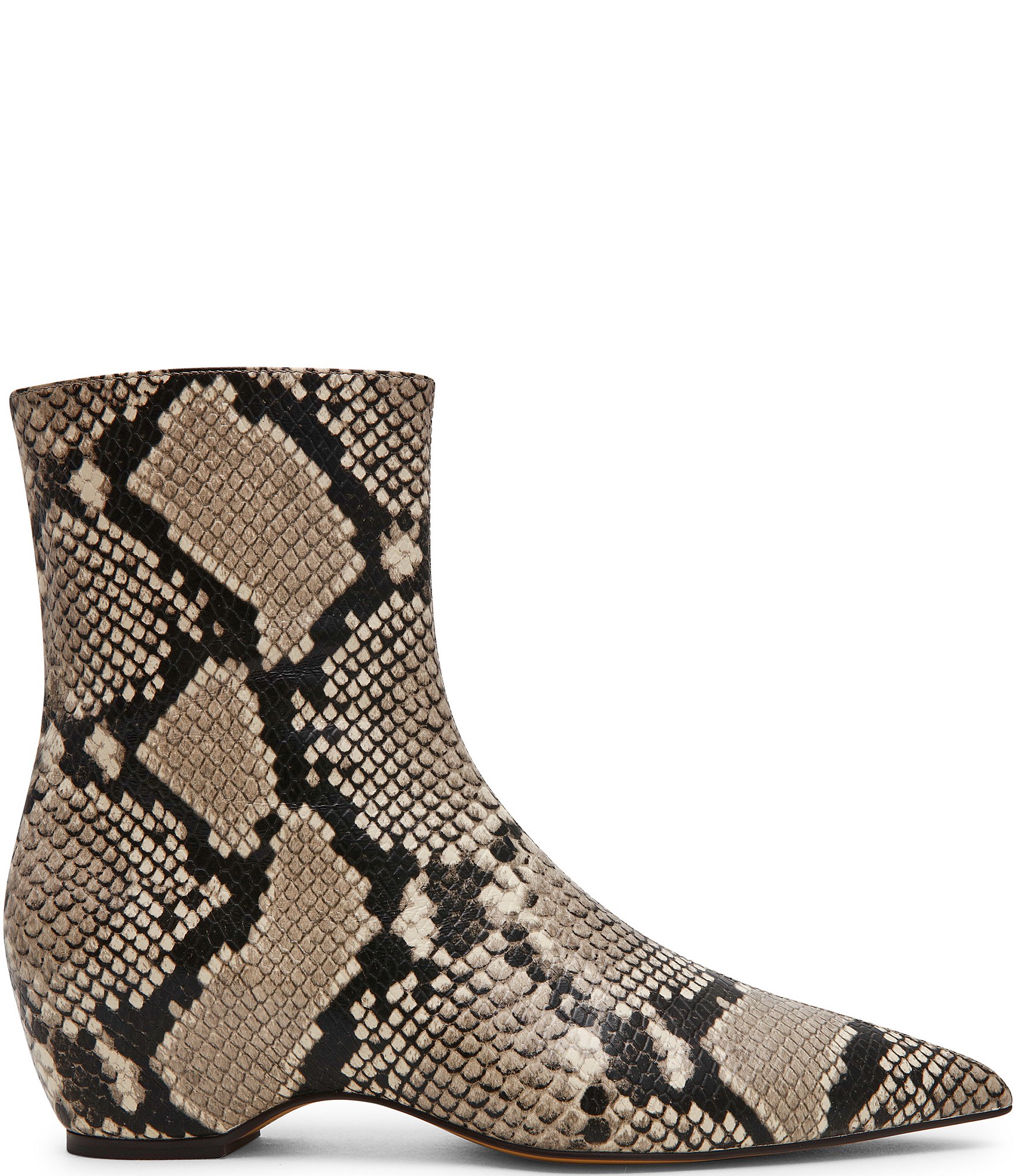 Steve Madden Karlson Snake Print Pointed Toe Ankle Booties