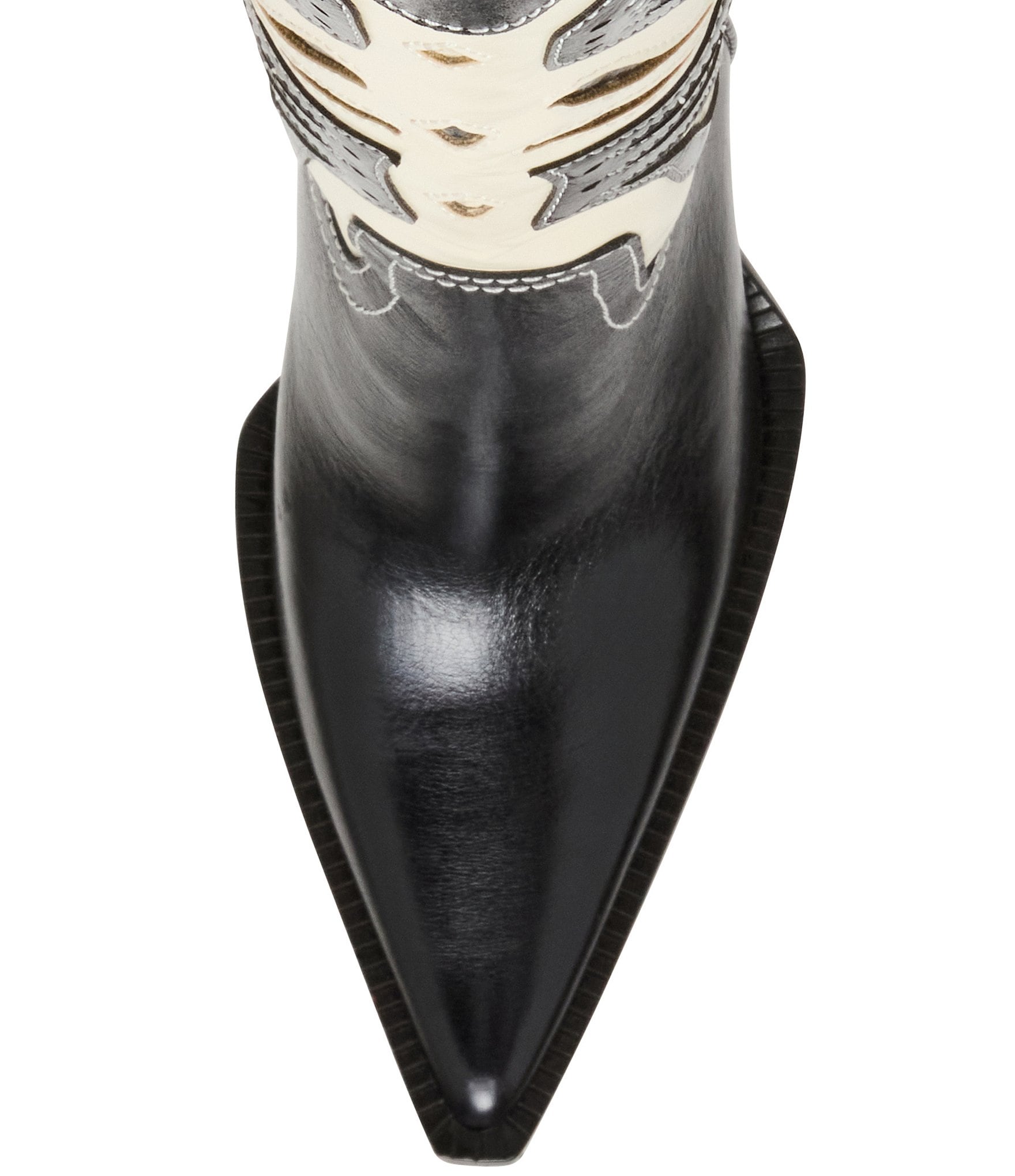 Steve Madden Kaz Leather and Snake Block Heel Tall Western Boots